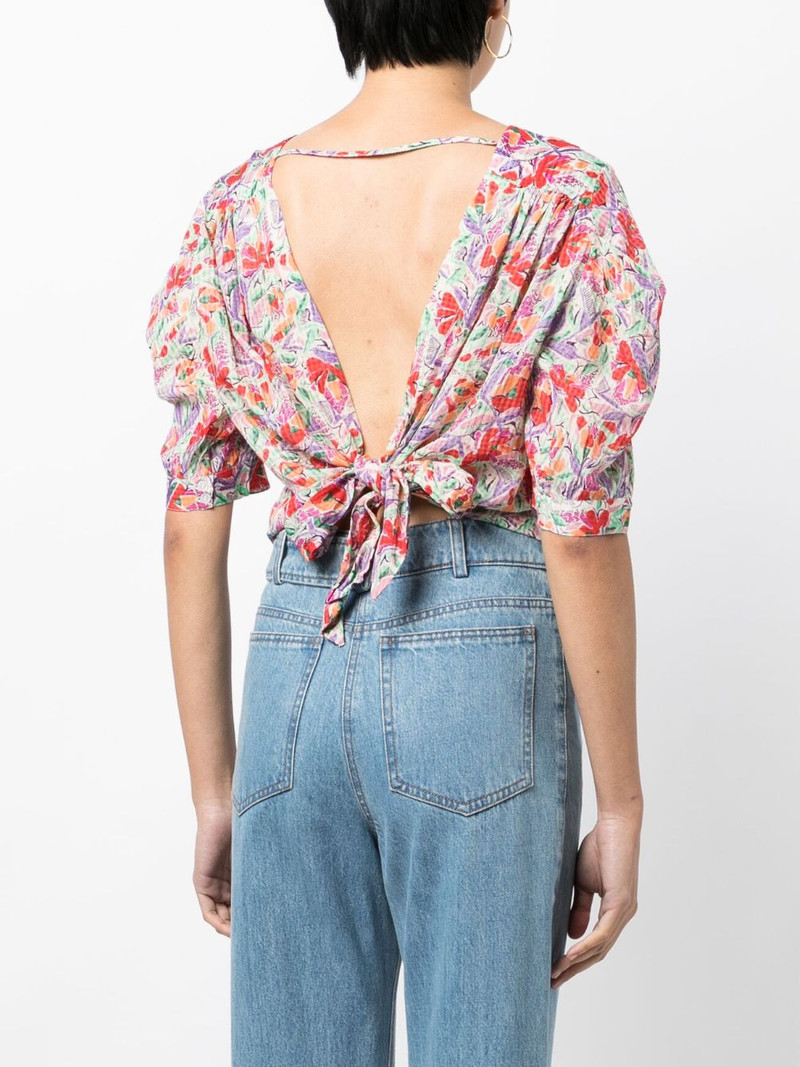 open-back tie-fastening blouse 4