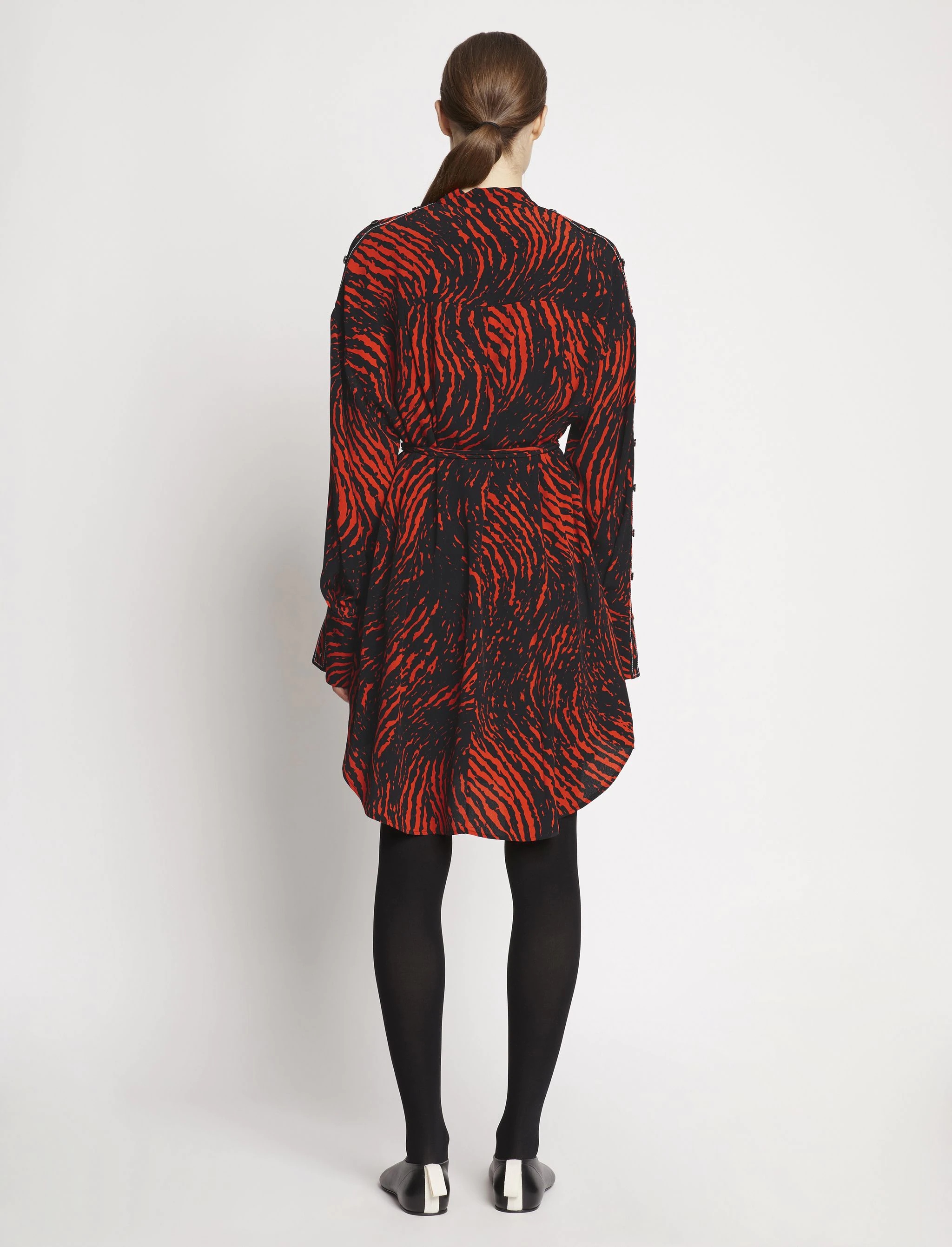Leopard Crepe de Chine Shirt Dress - 4