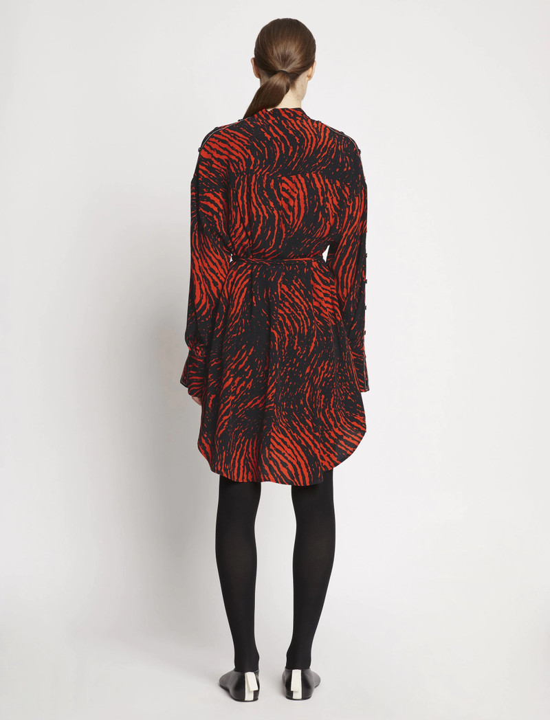 Leopard Crepe de Chine Shirt Dress 4