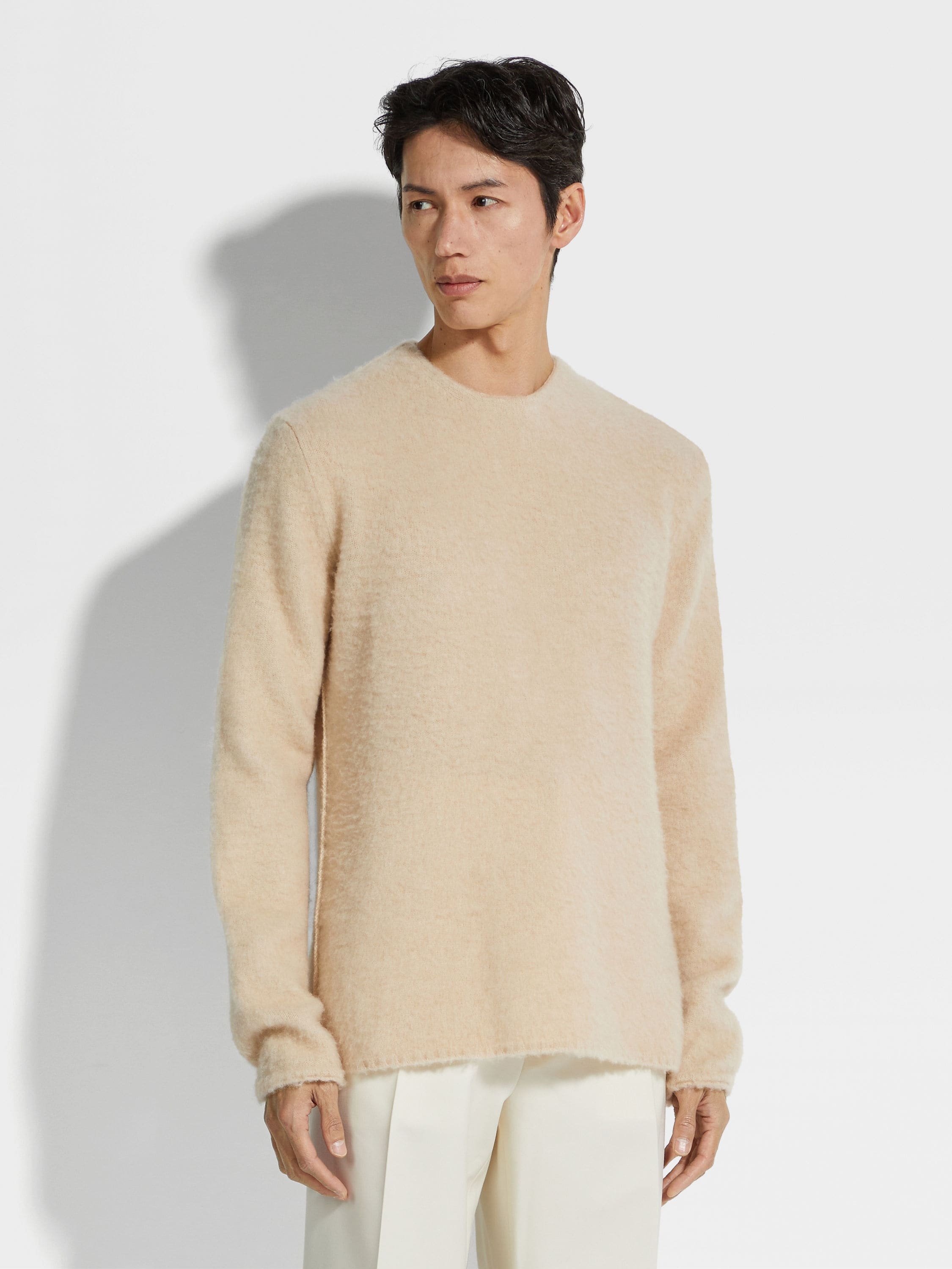 LIGHT BEIGE OASI CASHMERE CREWNECK - 4
