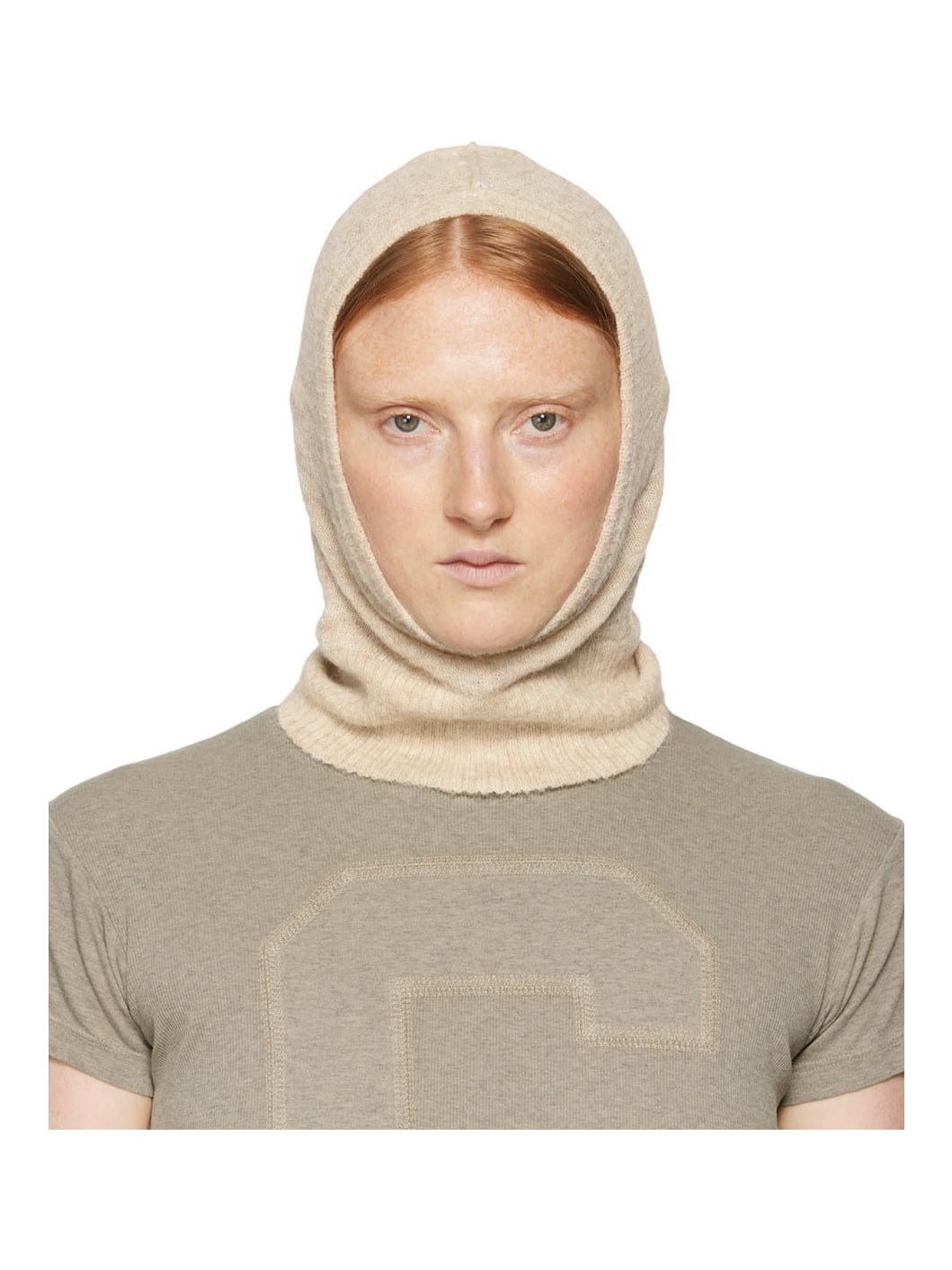 Beige Alpaca Balaclava - 1