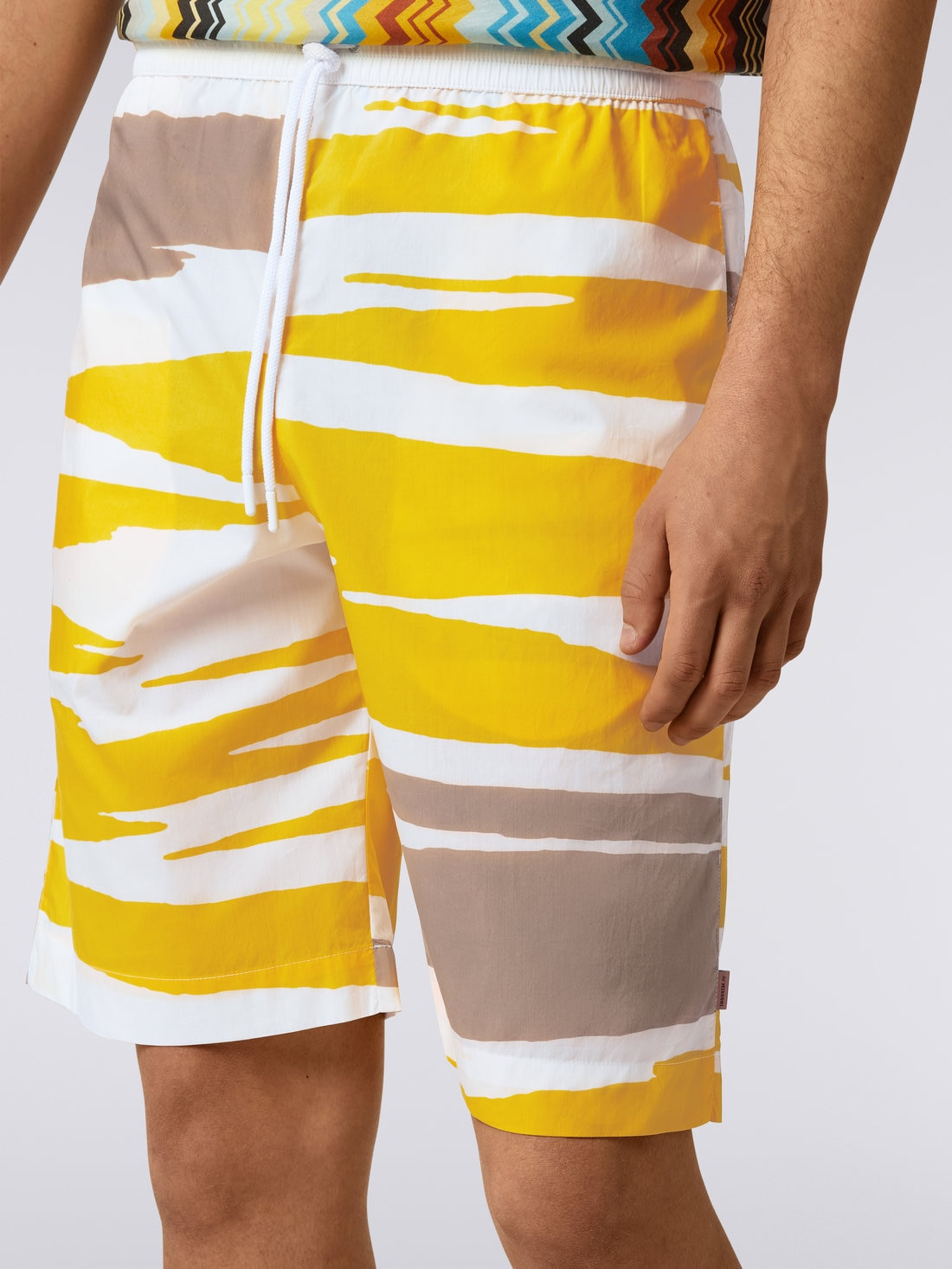 Cotton Bermuda shorts with slub print - 5