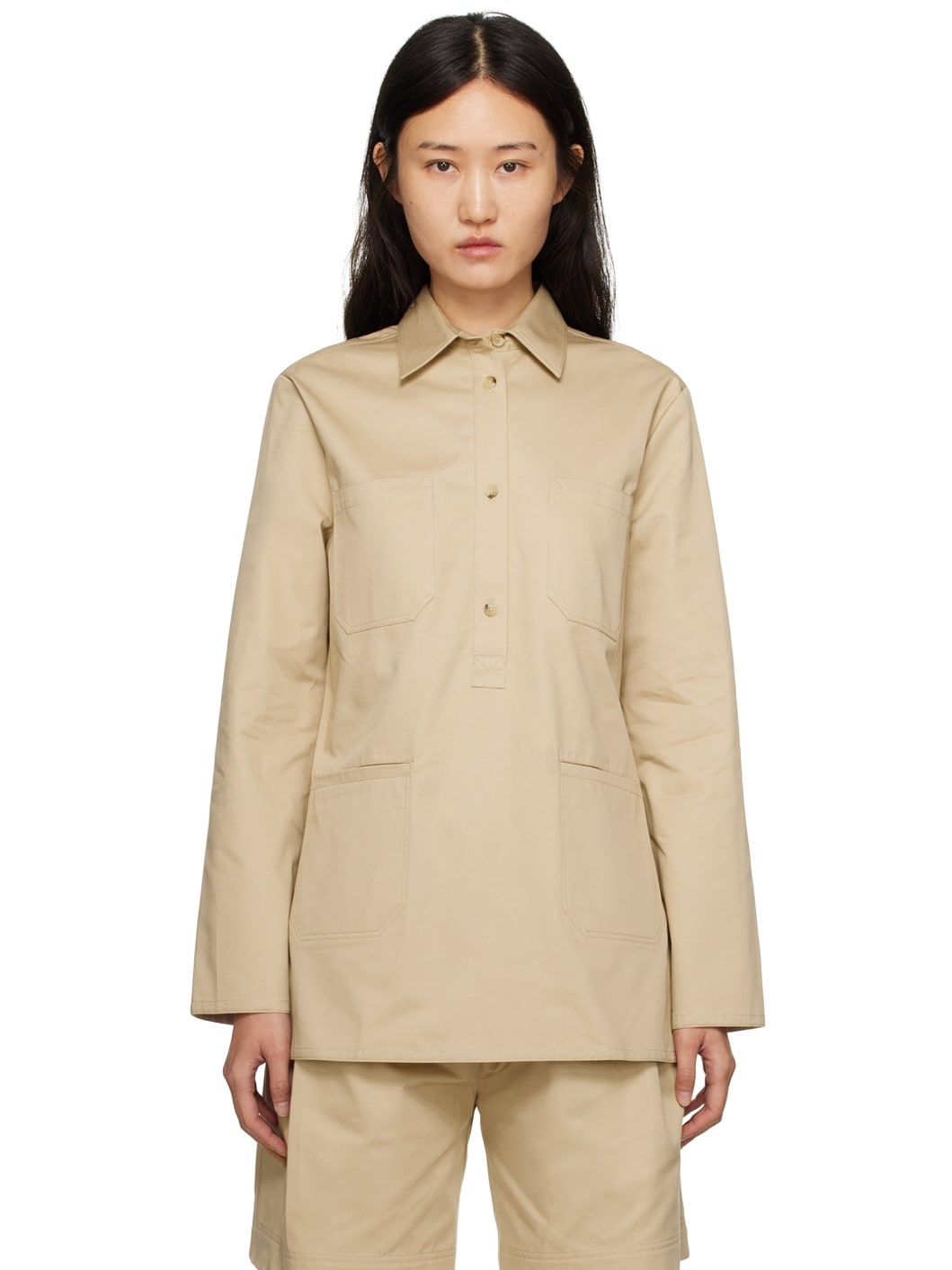 Beige Utility Shirt - 1