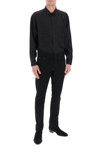 SAINT LAURENT MATTE AND SHINY SILK SHIRT outlook