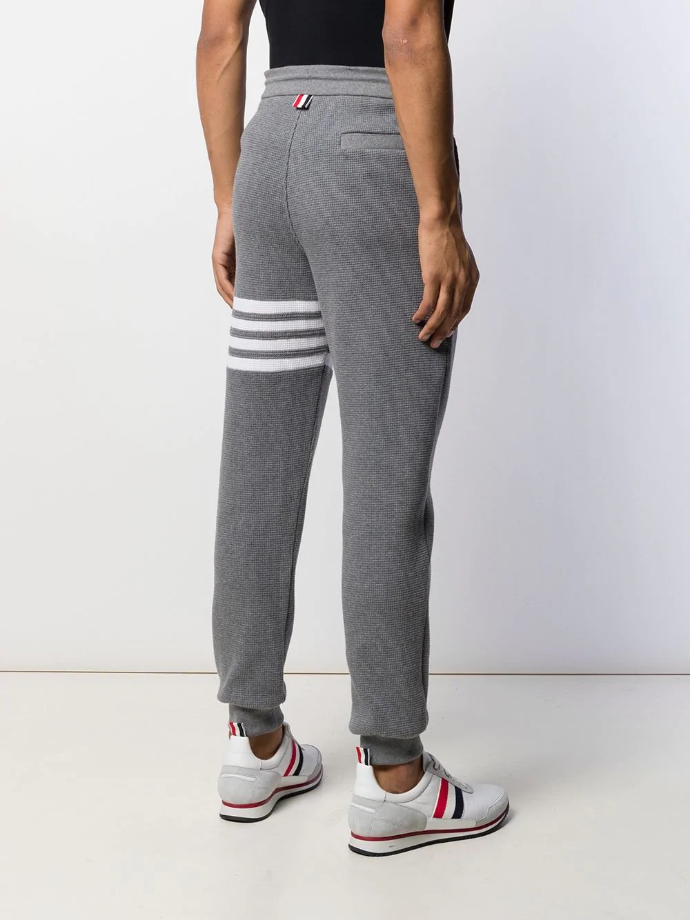 4-Bar waffle stitch track pants - 4