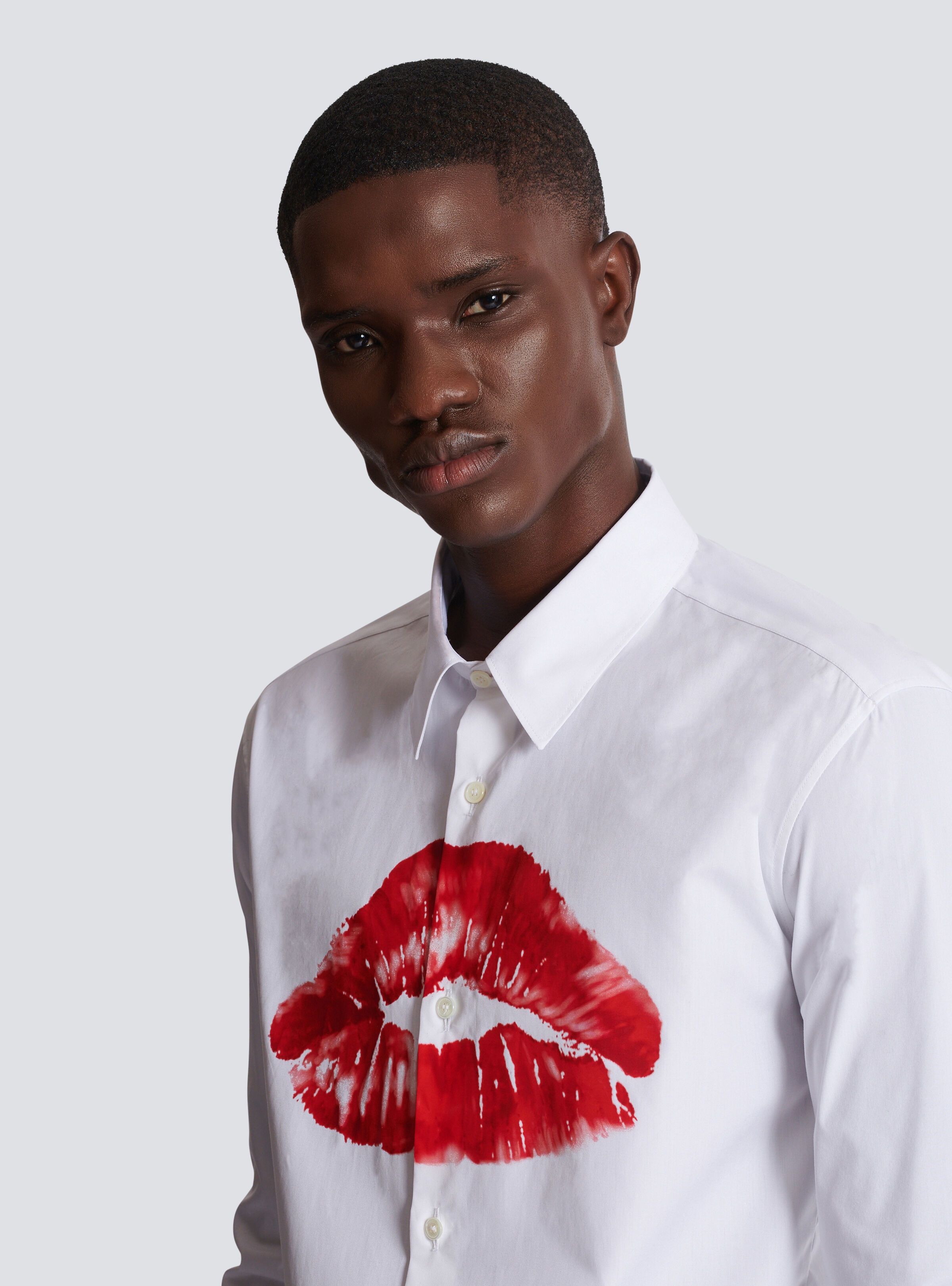 Poplin shirt with Kiss print - 7