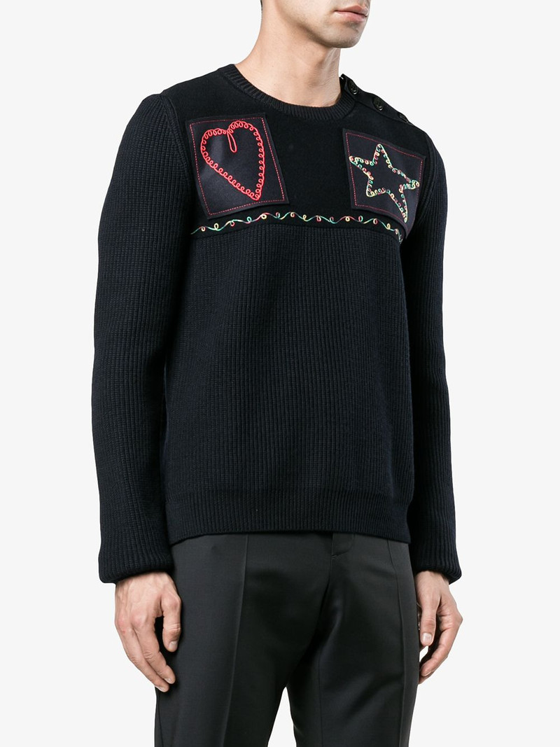 patched fisherman knit sweater 3