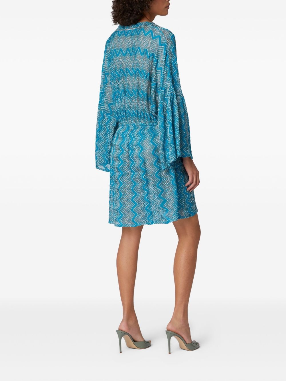 zigzag-pattern mini dress - 3