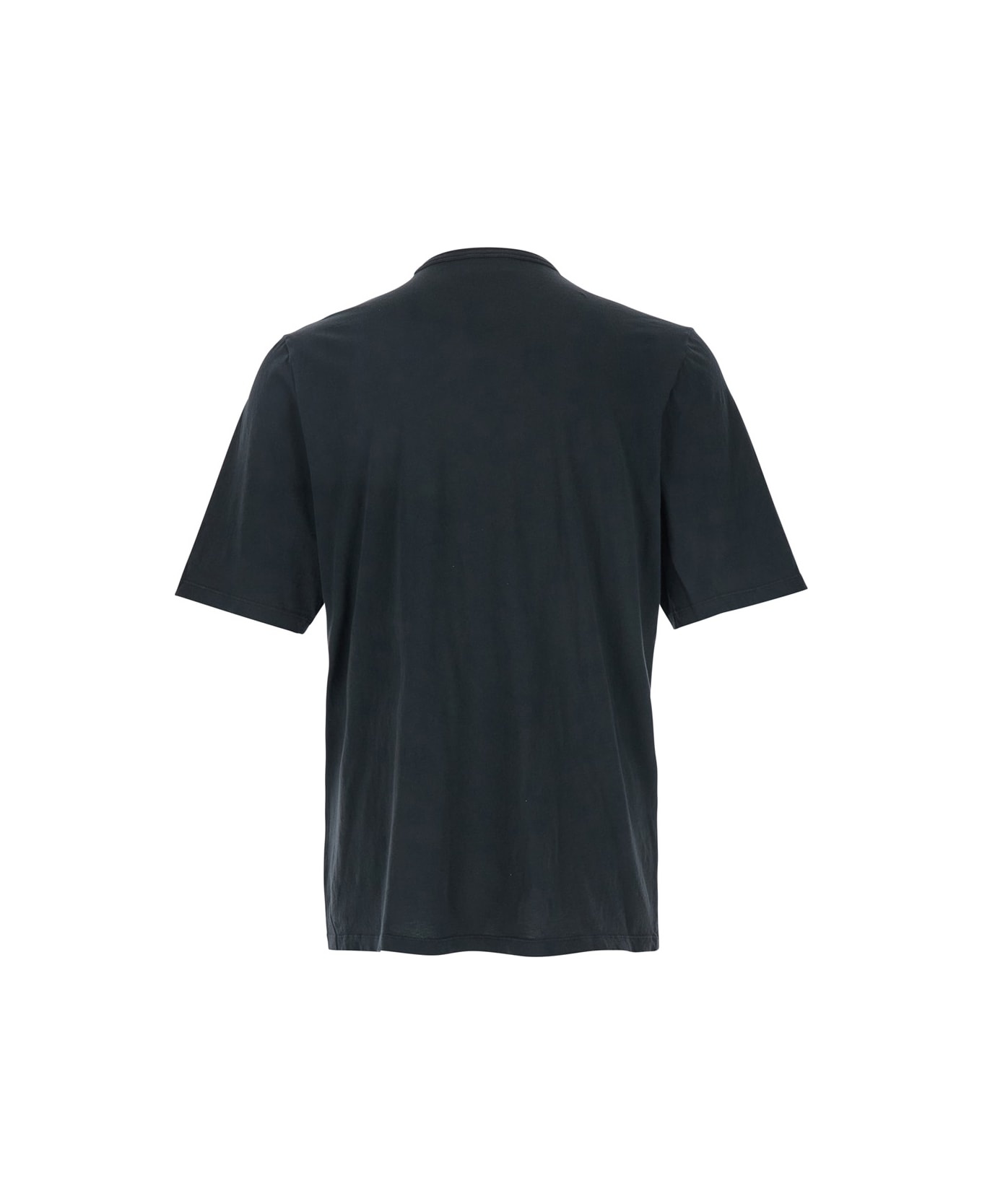 Dark Grey T-shirt With Logo Lettering On The Front Tone-on-tone In Cotton Man - 2