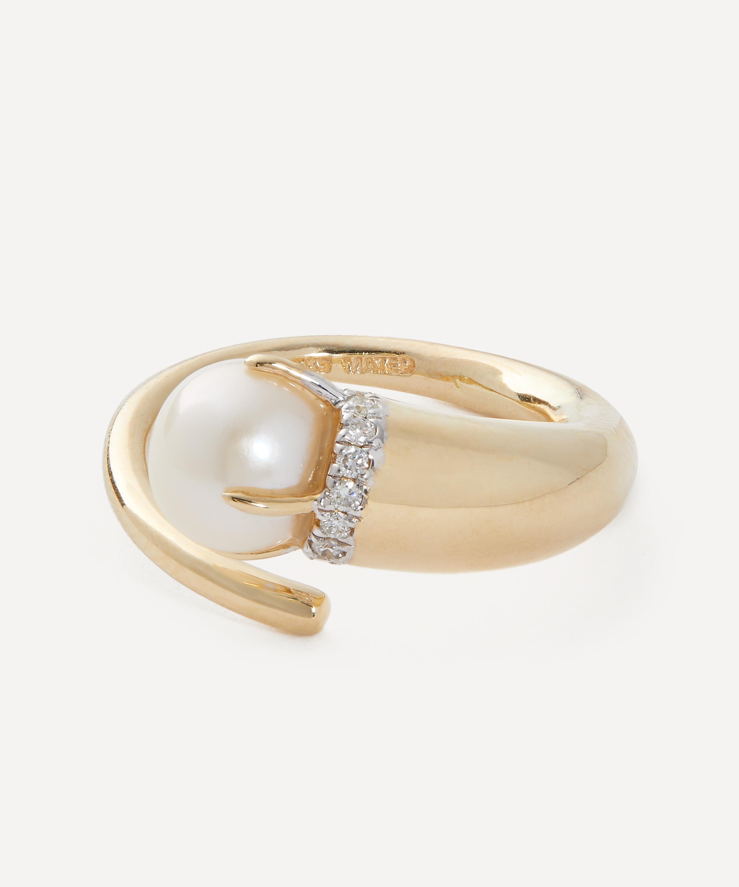 14ct Gold Pearl Cornucopia Ring - 1