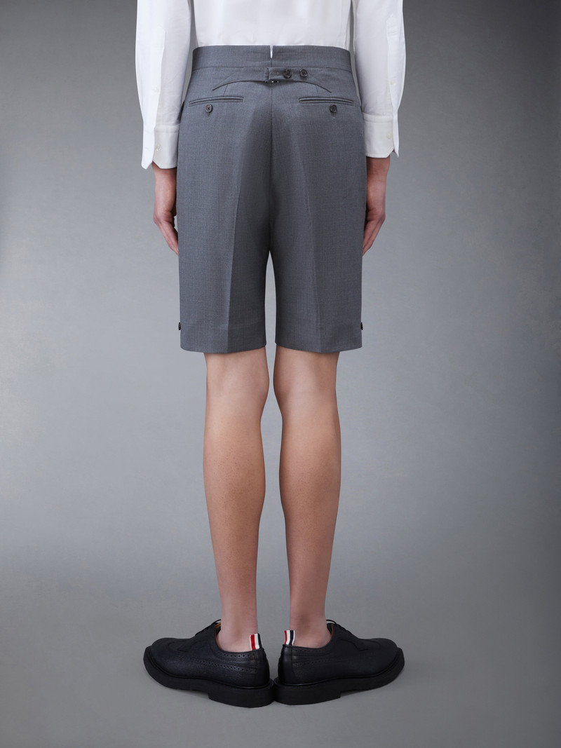 Thom Browne Medium Grey Super 120's Twill Classic Backstrap Short outlook