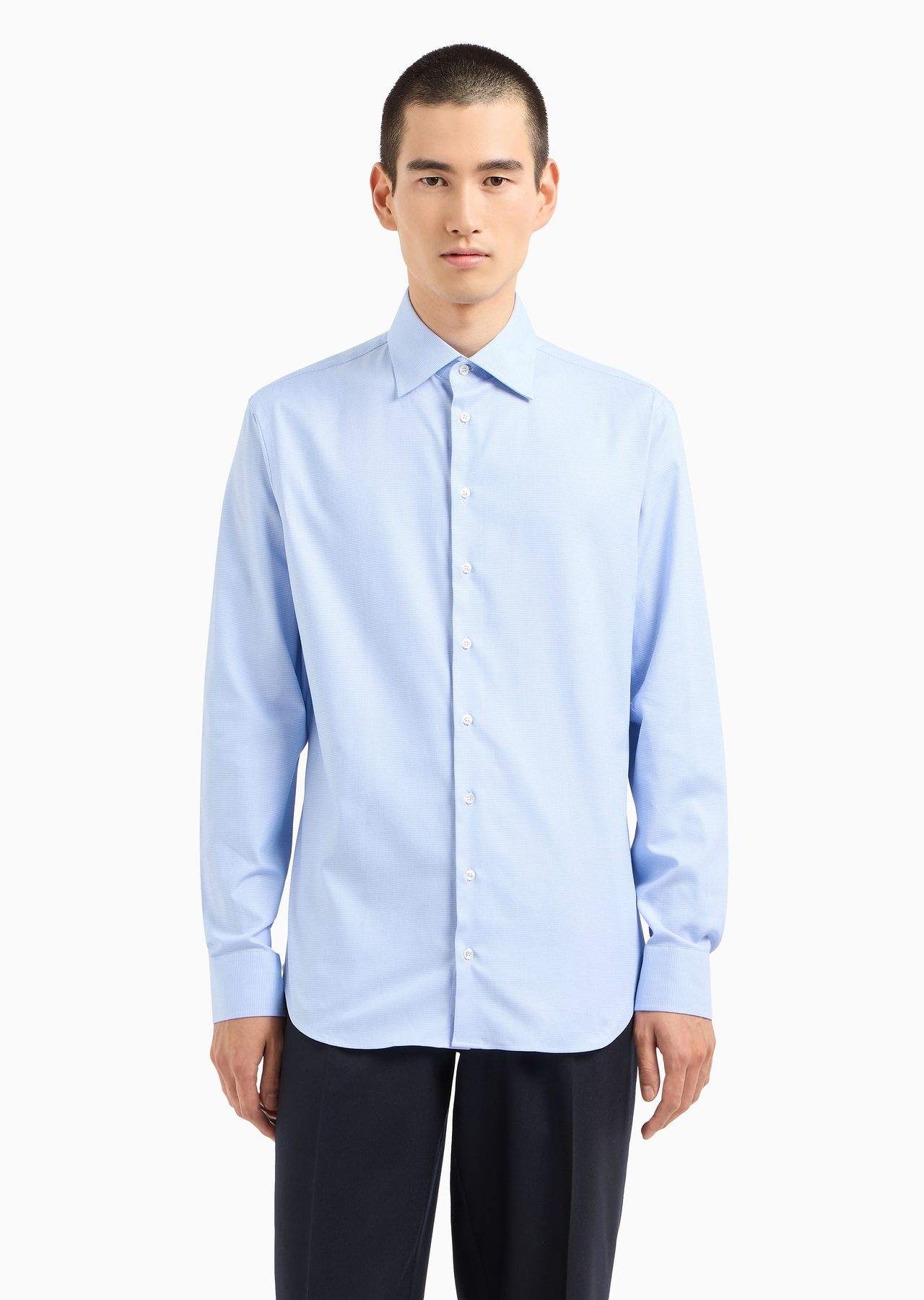 Regular-fit shirt made from micro-armure stretch cotton - 2