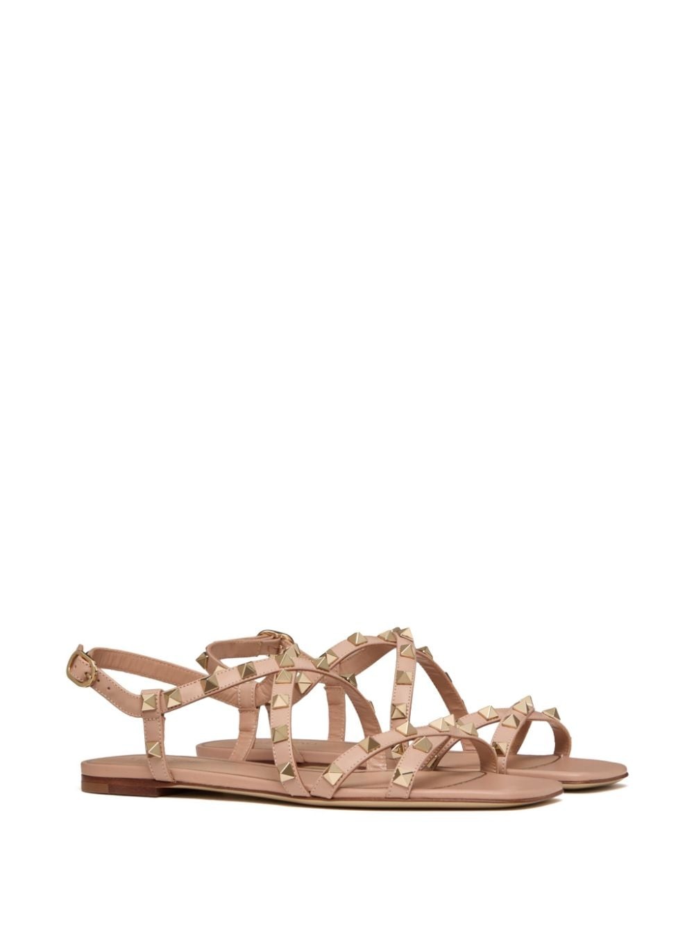 Rockstud-embellished flat leather sandals - 2