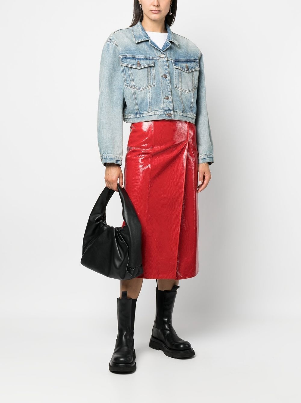 crocodile-effect pencil skirt - 2