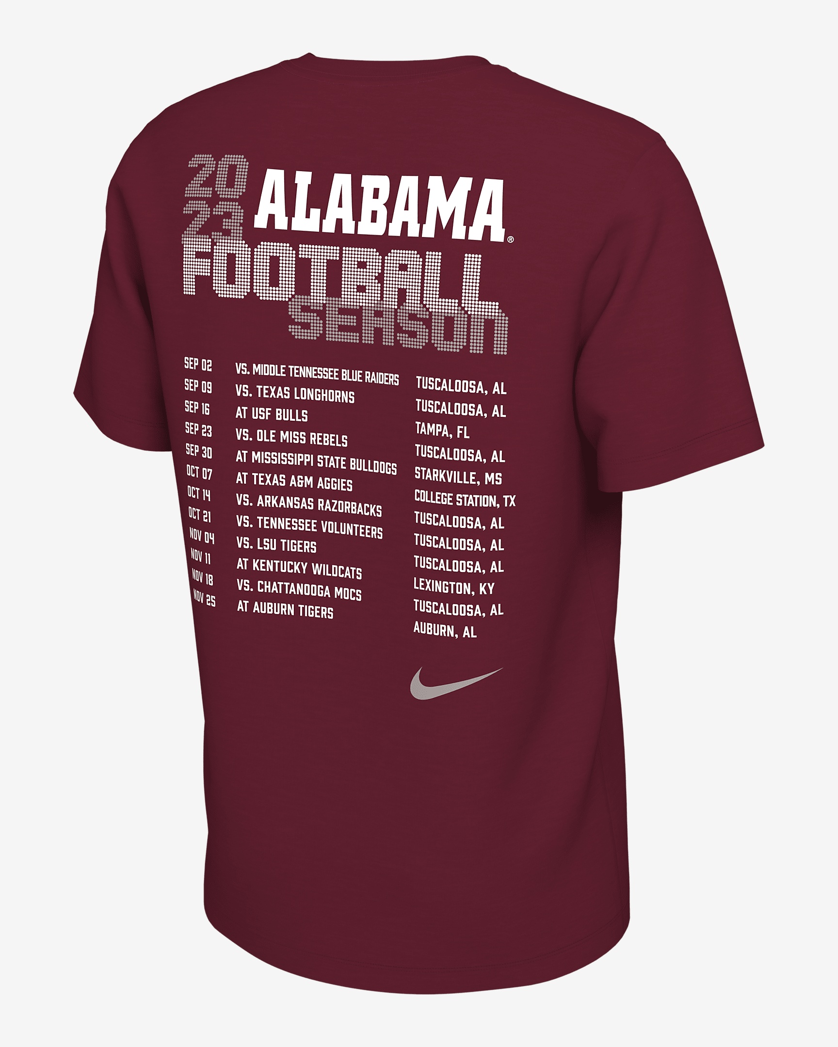 Alabama Schedule Nike Men's College T-Shirt - 2