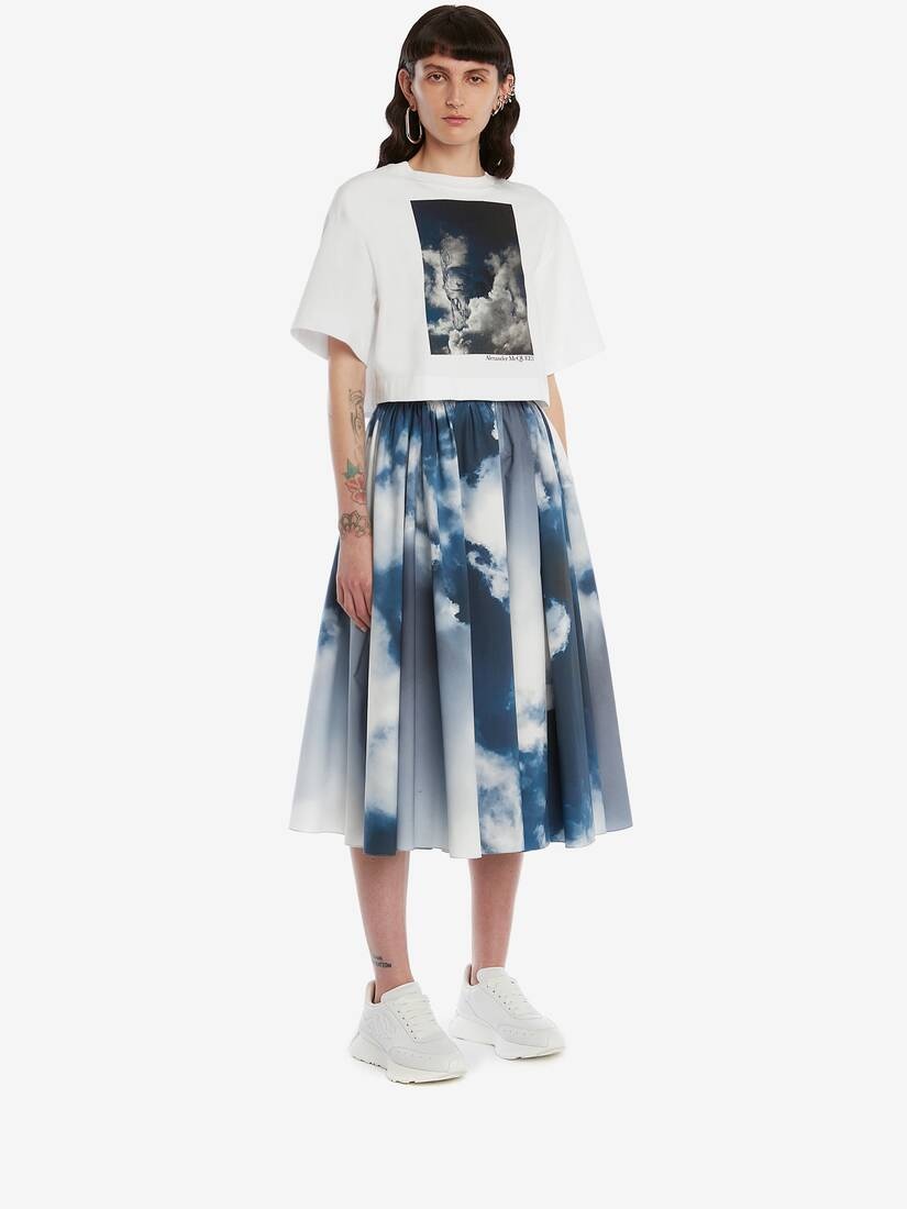 Storm Skull Cropped T-shirt in White - 3