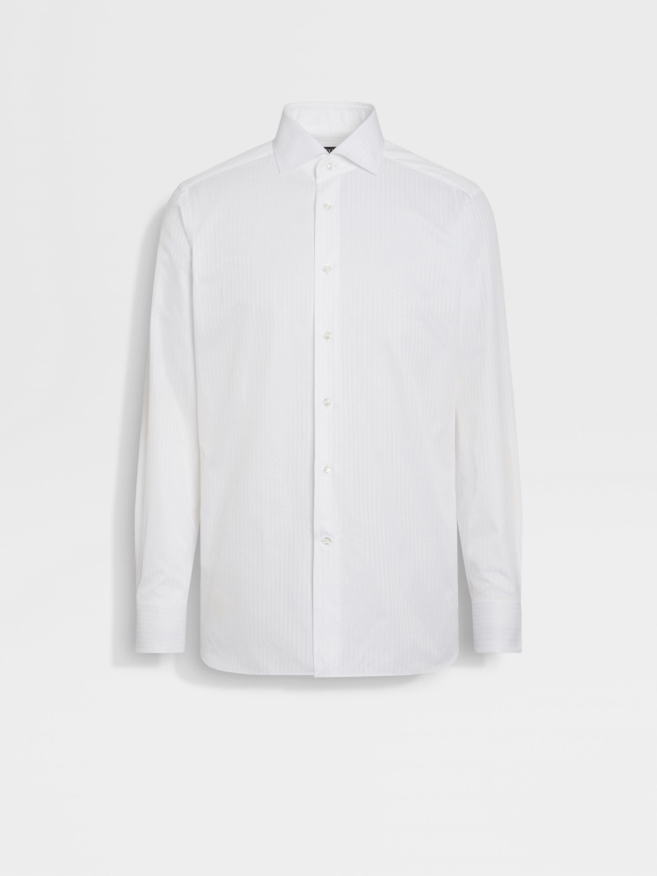 OPTICAL WHITE STRUCTURED STRIPED CENTOVENTIMILA COTTON SHIRT - 2