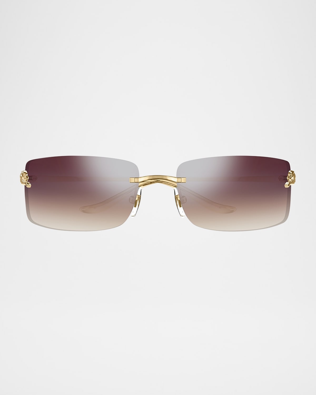 panther rimless rectangle metal sunglasses - 2