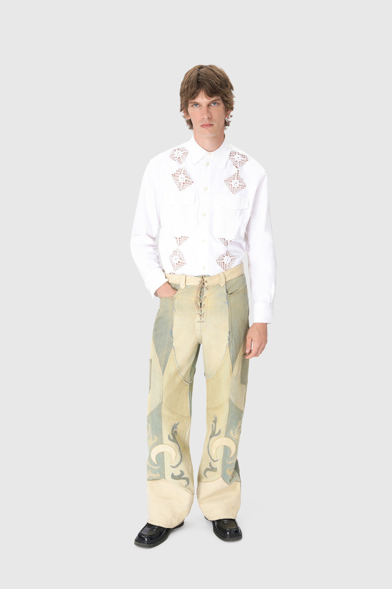 Marine Serre Regenerated Denim Loose Jeans outlook