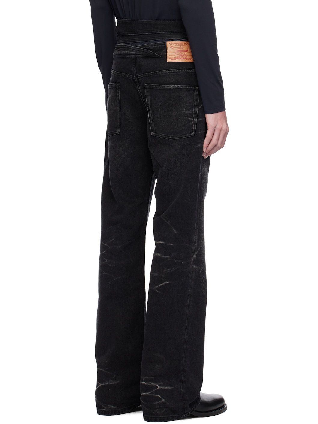デニム・ジーパン Y PROJECT 'Wrap Belt' jeans Black Wrap Belt Jeans by Y/Project on Sale