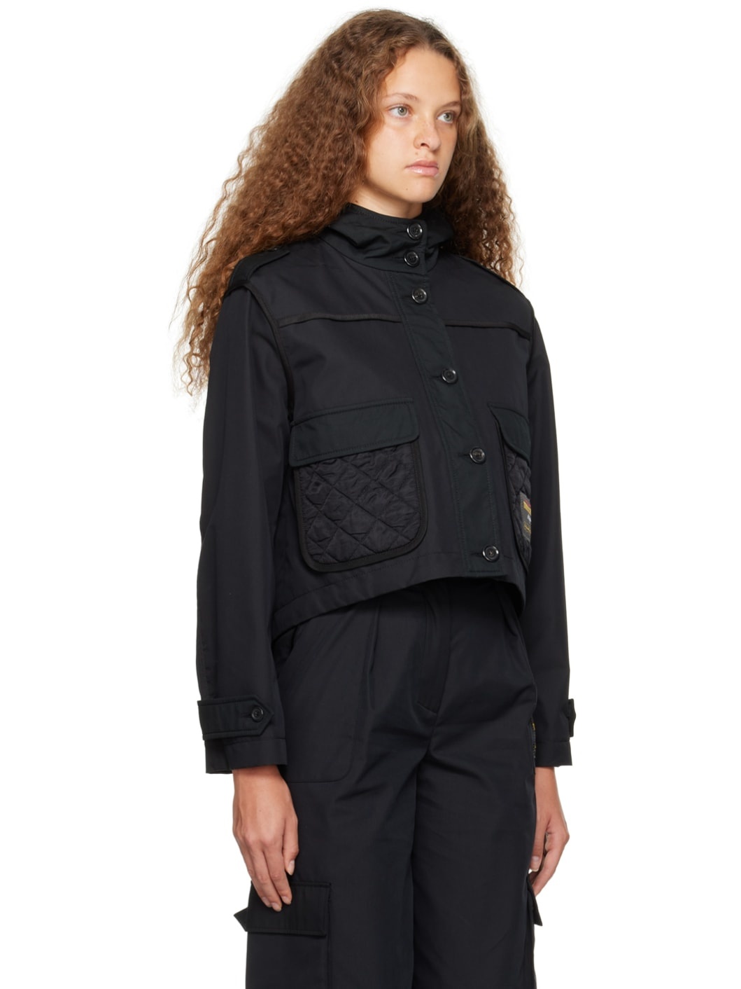 Black Paneled Jacket - 2