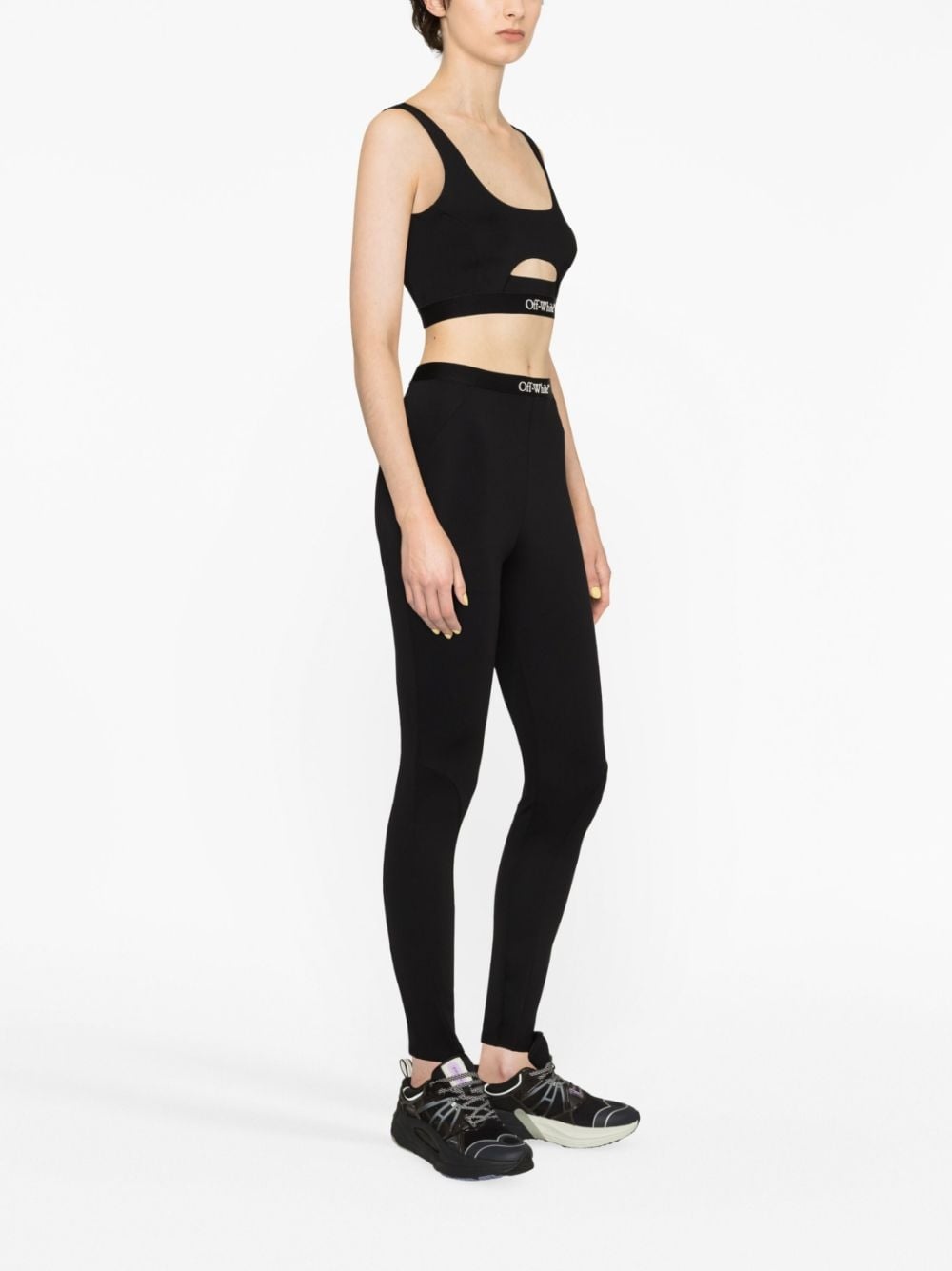 logo-appliquÃ© jersey leggings - 3