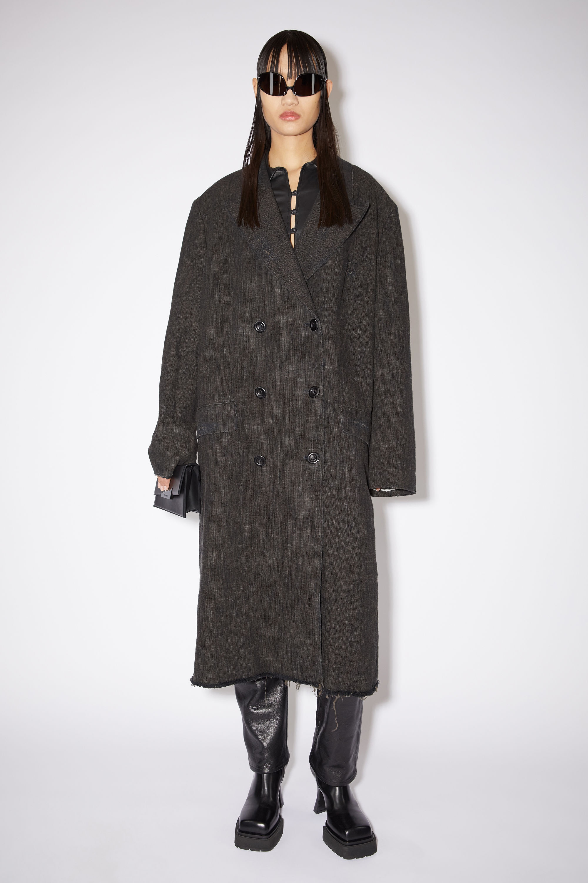 Double-breasted tailored coat - Anthracite grey - 2