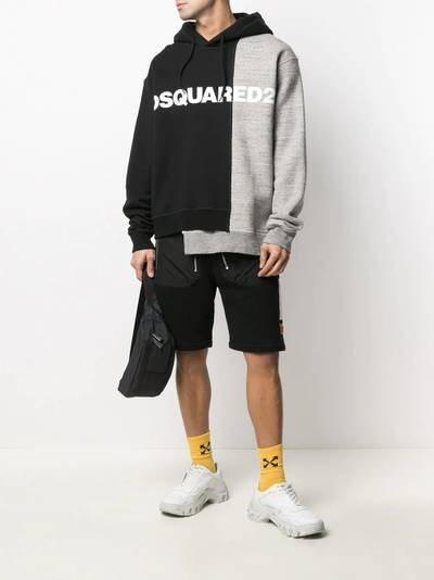 DSQUARED2 two-tone asymmetric hoodie outlook