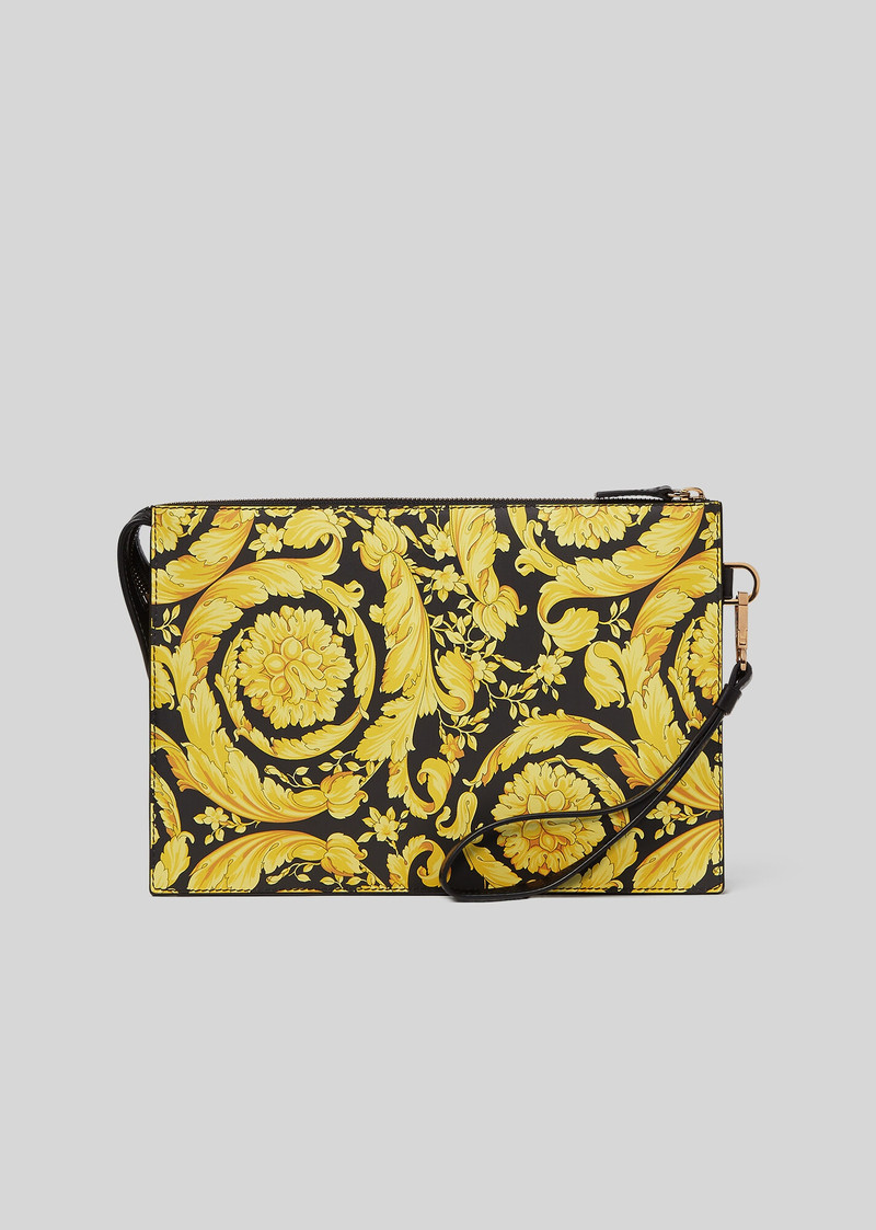 Barocco Print Leather Pouch 3