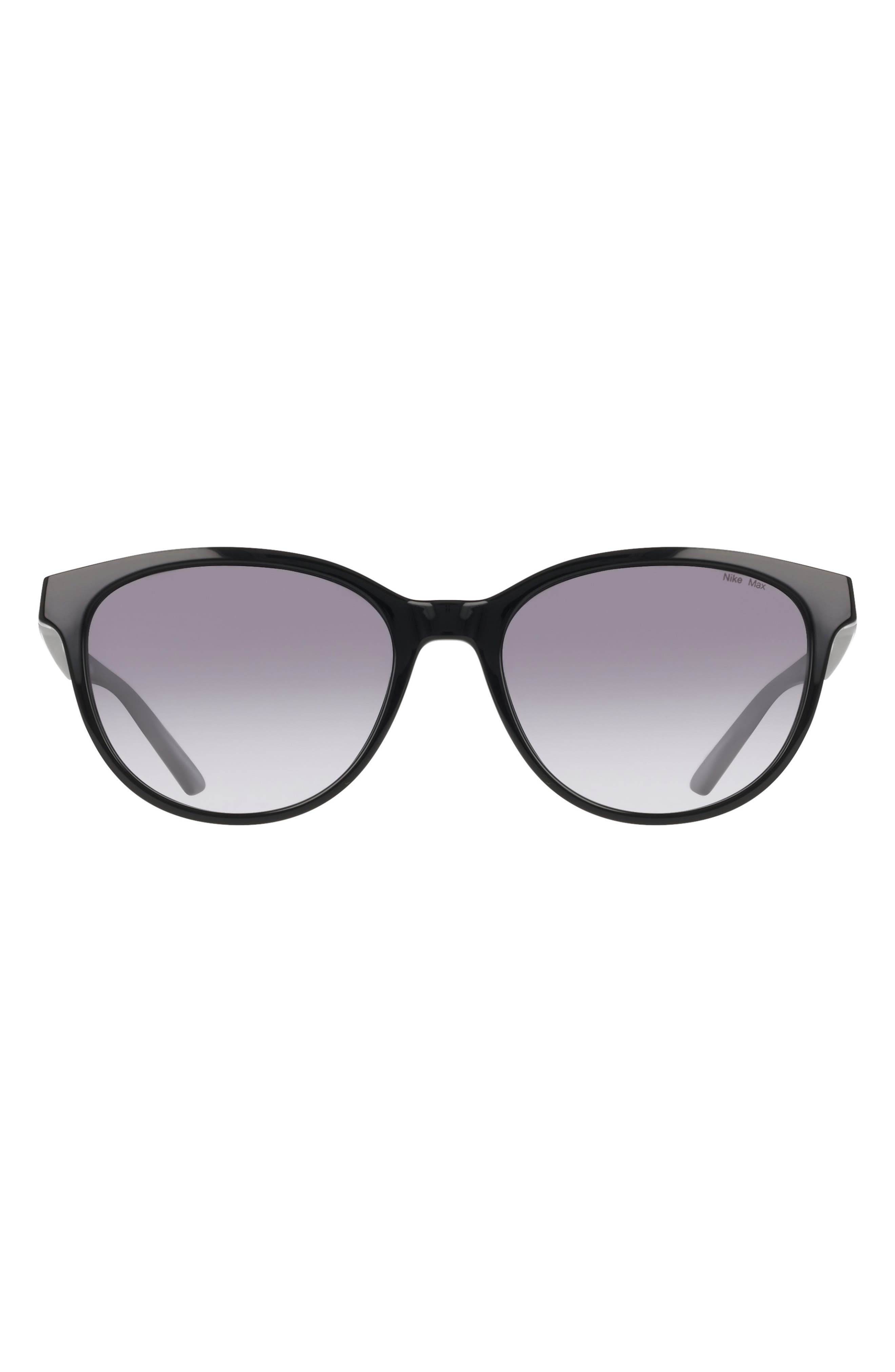 Nike Vital Trend 55mm Gradient Round Sunglasses in Black /Smoke Gradient at Nordstrom - 1