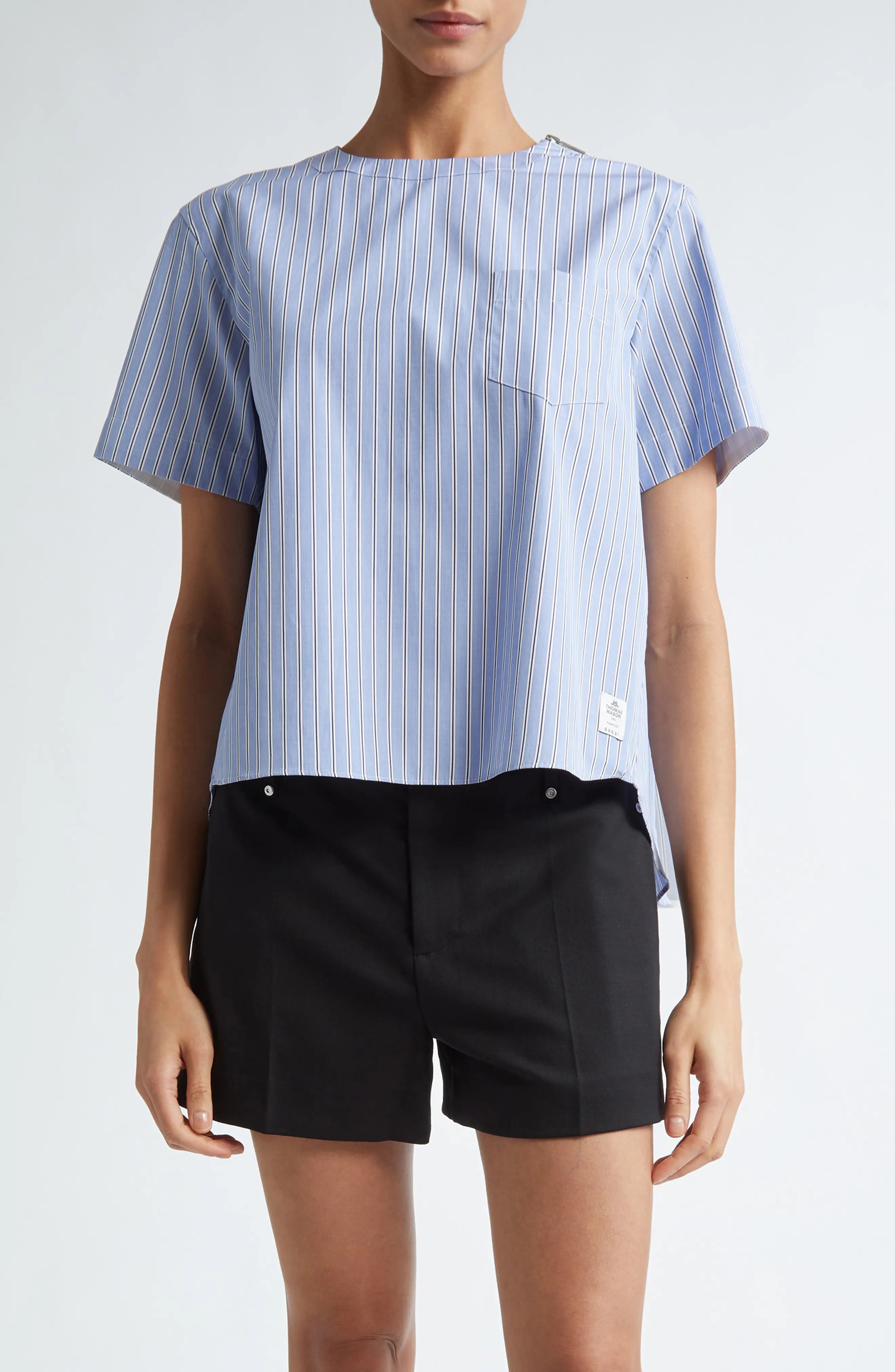 ■sacai■サカイ■Thomas Mason Stripe Mixed Media Top■ sacai x Thomas Mason Stripe Mixed Media Top | nordstrom