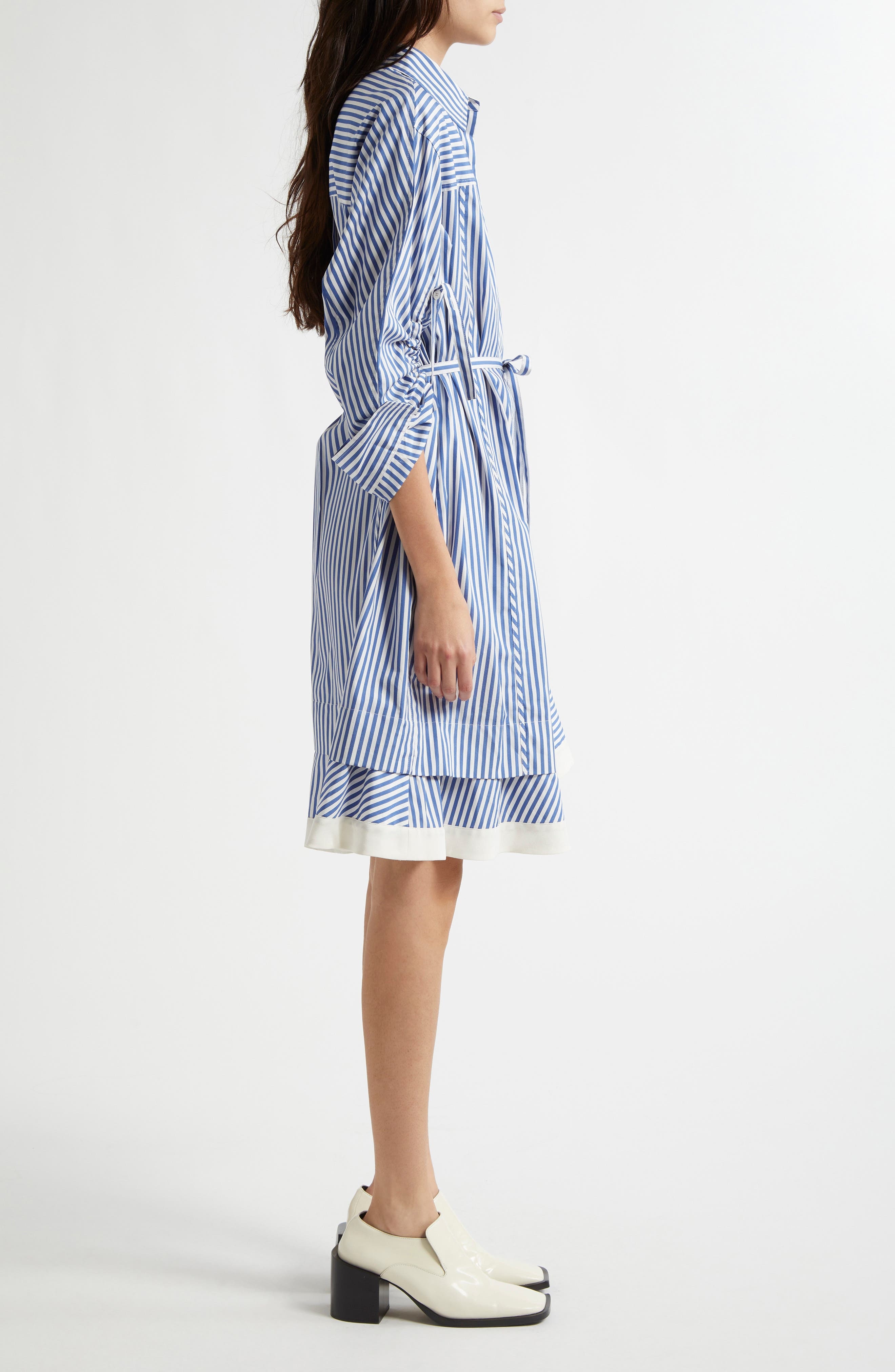 3.1 Phillip Lim Stripe Tie Waist Shirtdress in Blue Multi at Nordstrom - 3