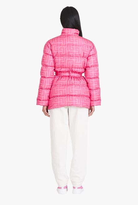 Balmain x Barbie - Nylon quilted coat with light pink monogram - 3