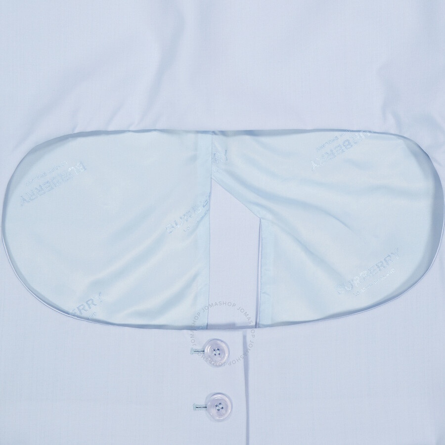 Burberry Pale Blue Wool Canvas Step-through Pencil Skirt - 7