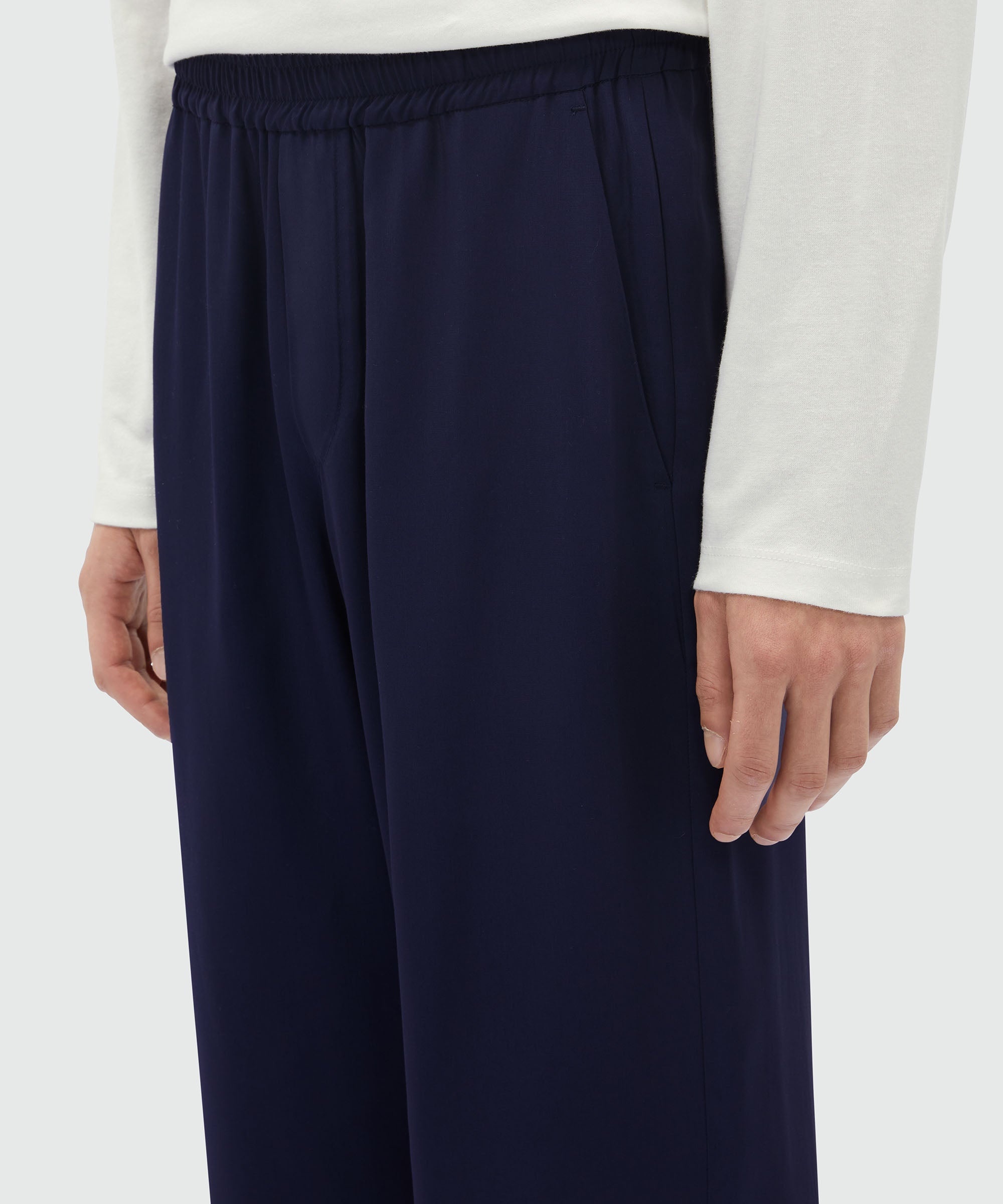 Blue fluid viscose trousers - 5