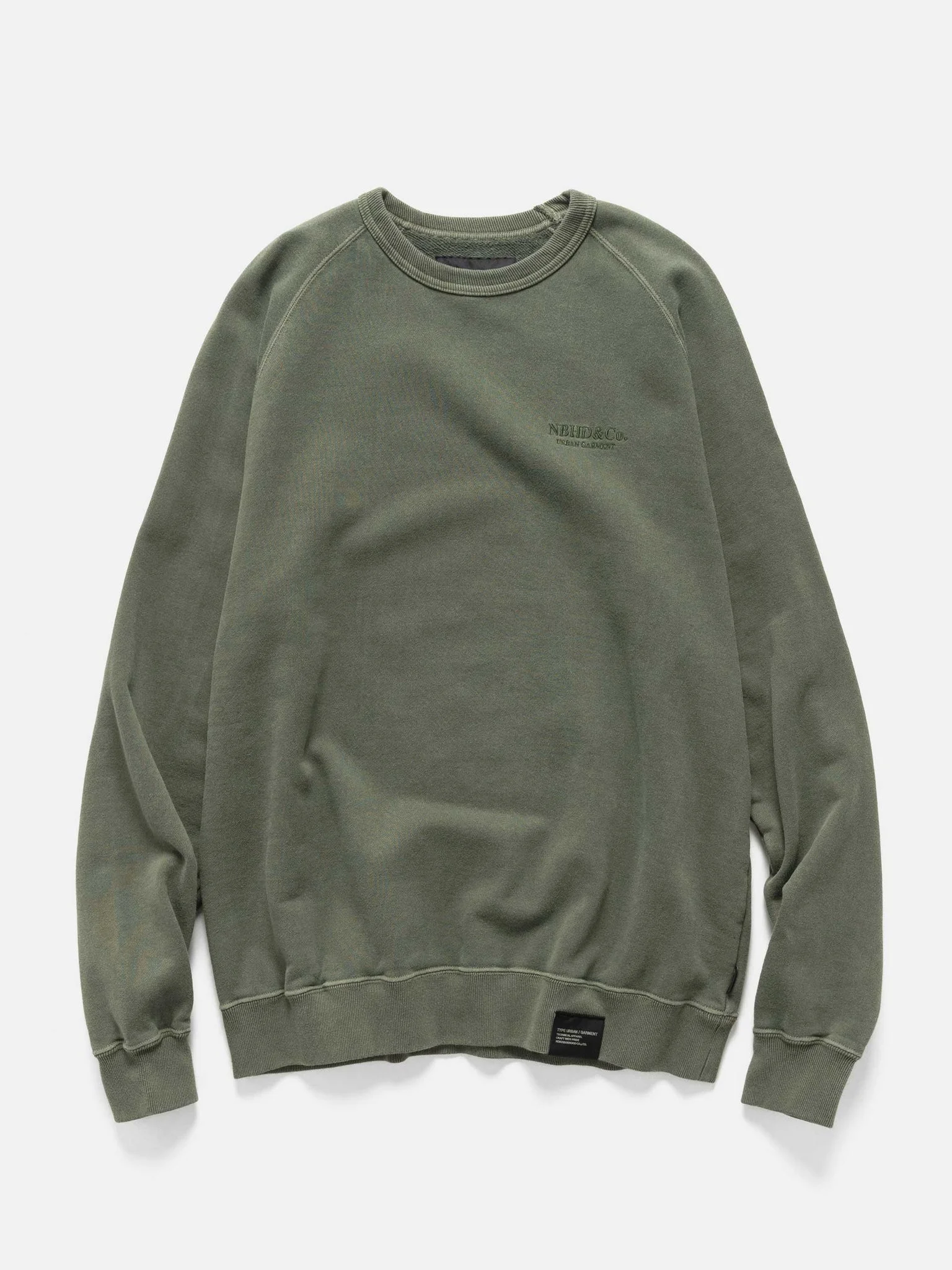 Pigment Dyed Sweat Shirt LS Olive Drab - 1