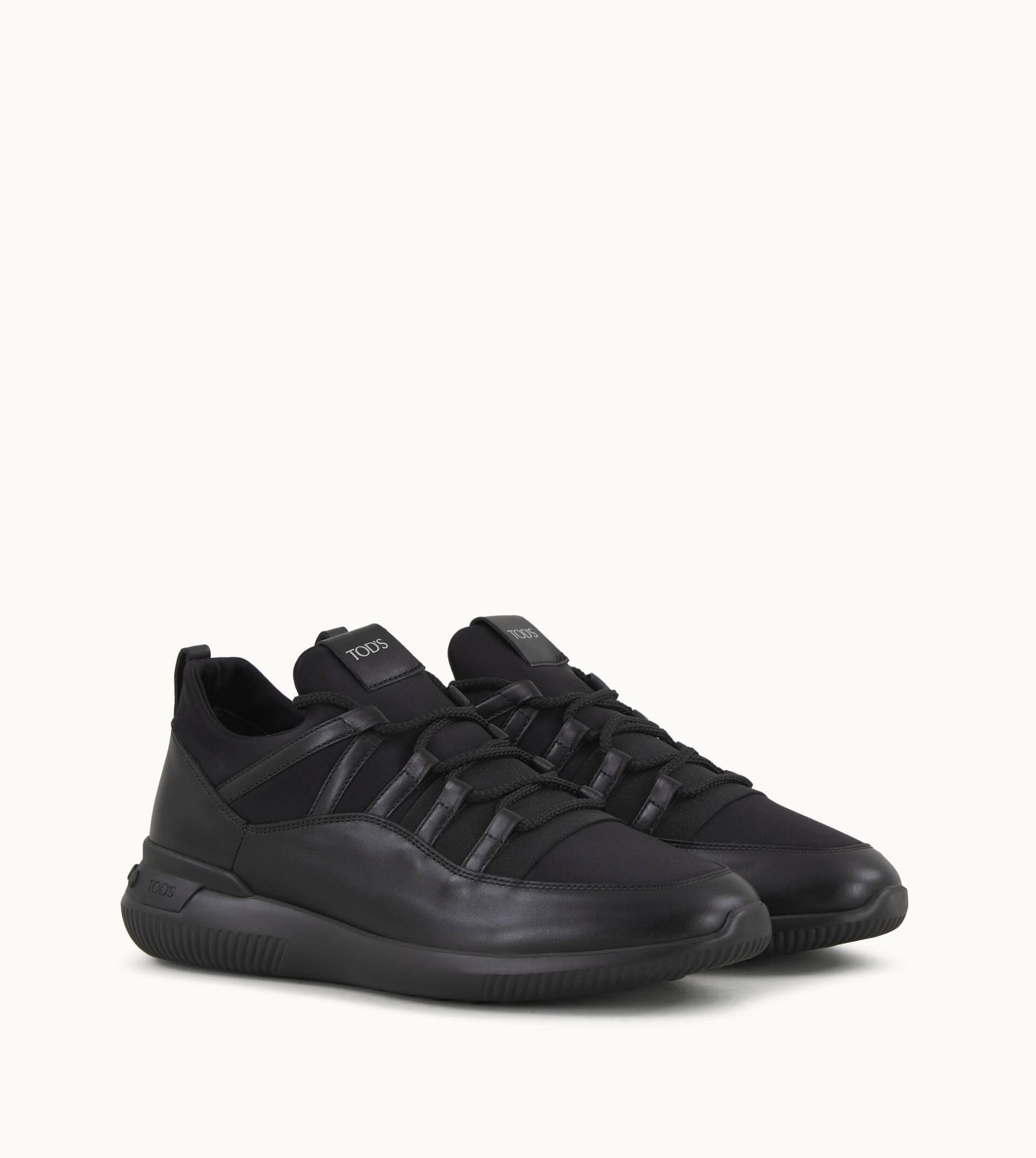 NO_CODE 01 IN LEATHER AND SCUBA FABRIC - BLACK - 5