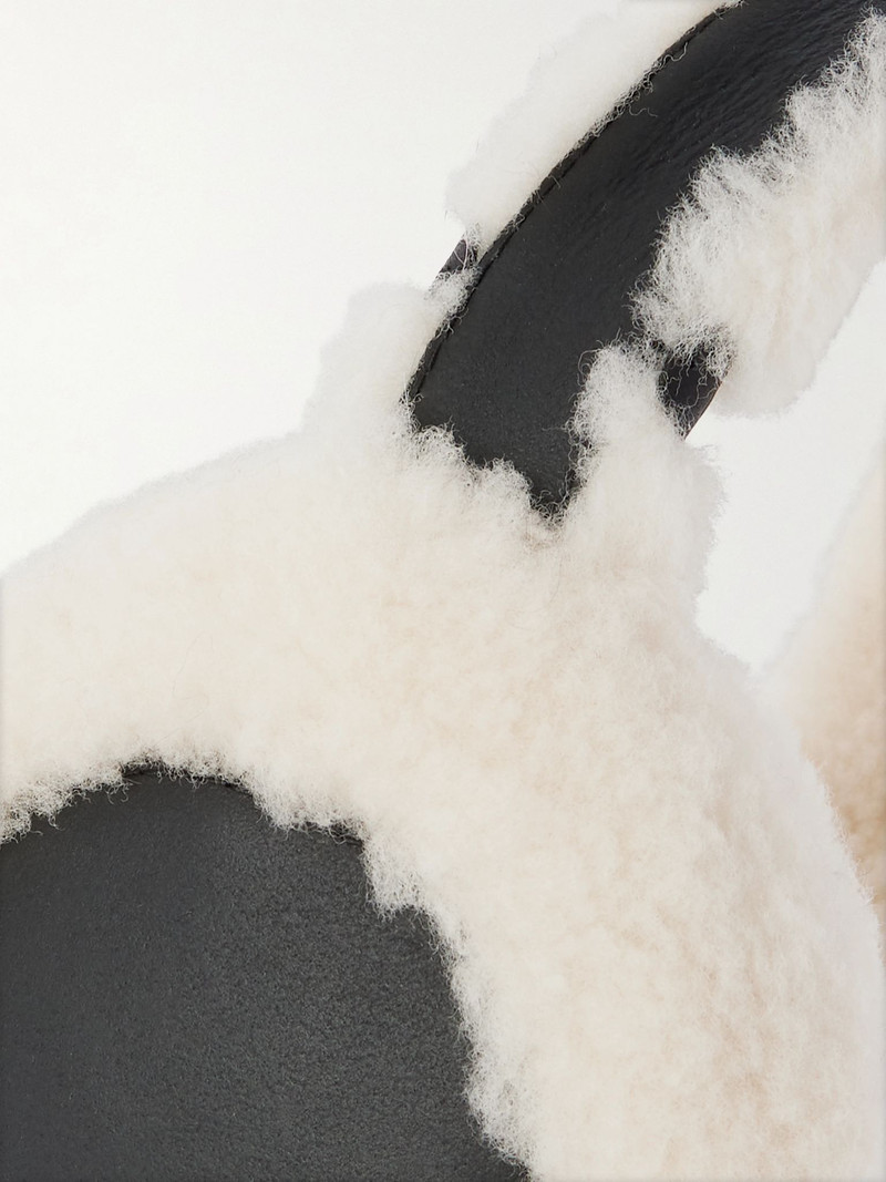 Yves Salomon Leather and shearling earmuffs Black outlook