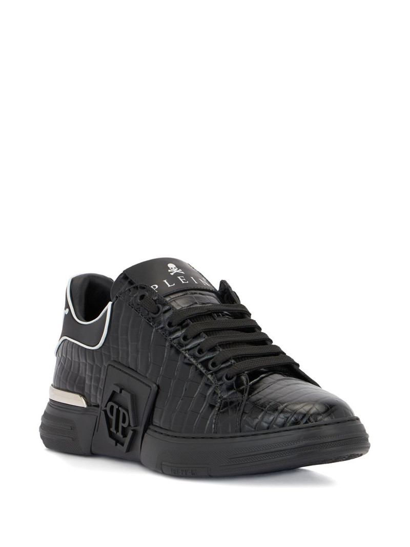 PHILIPP PLEIN Phantom Kick$ Cocco embossed low-top sneakers outlook