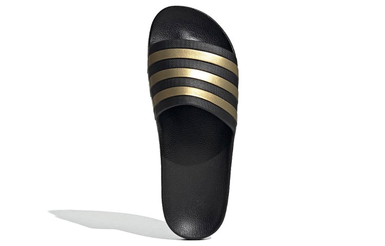 adidas Adilette Aqua Slides 'Black Gold Metallic' EG1758 - 5
