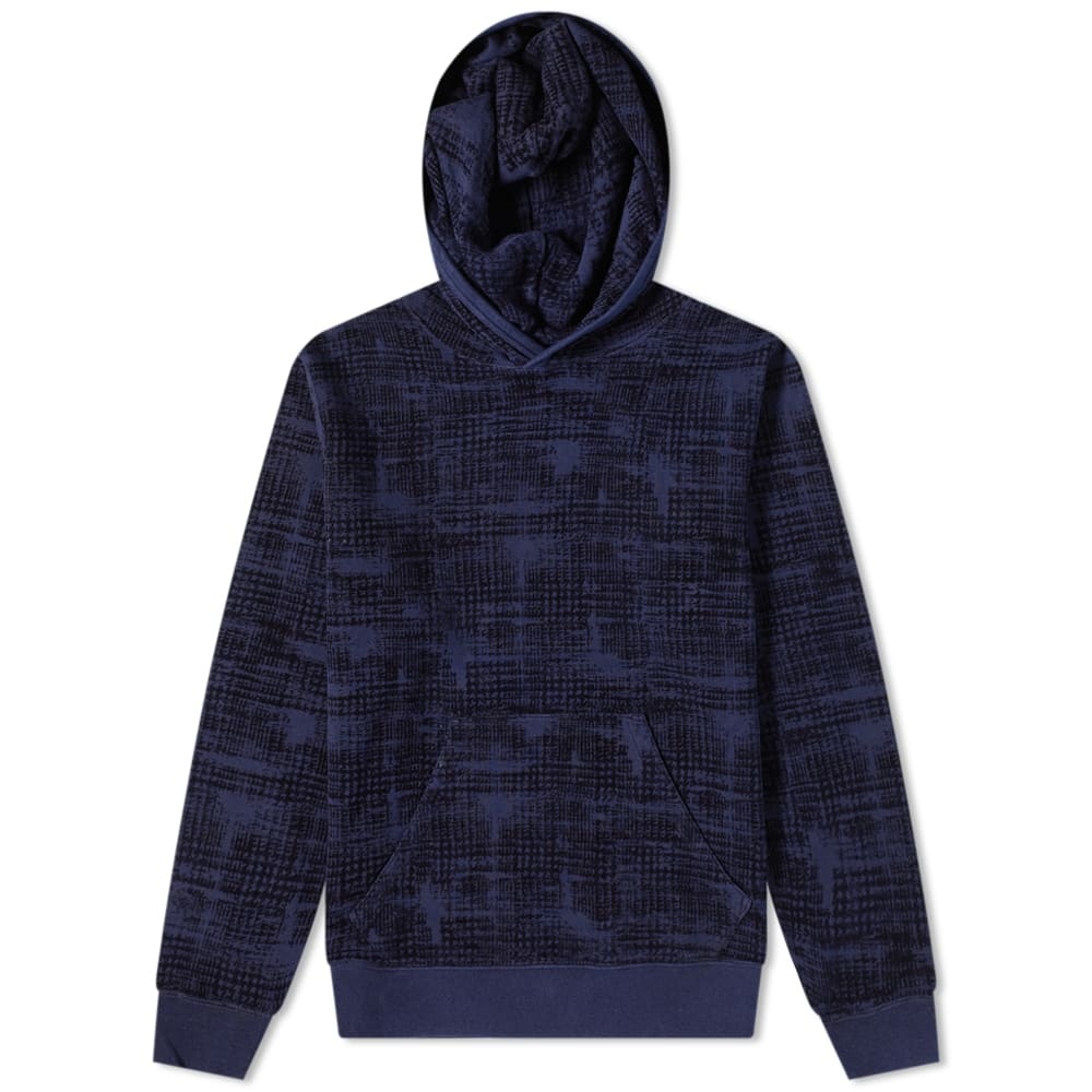 Blue Blue Japan Oboro Koushi Flock Print Popover Hoody - 1