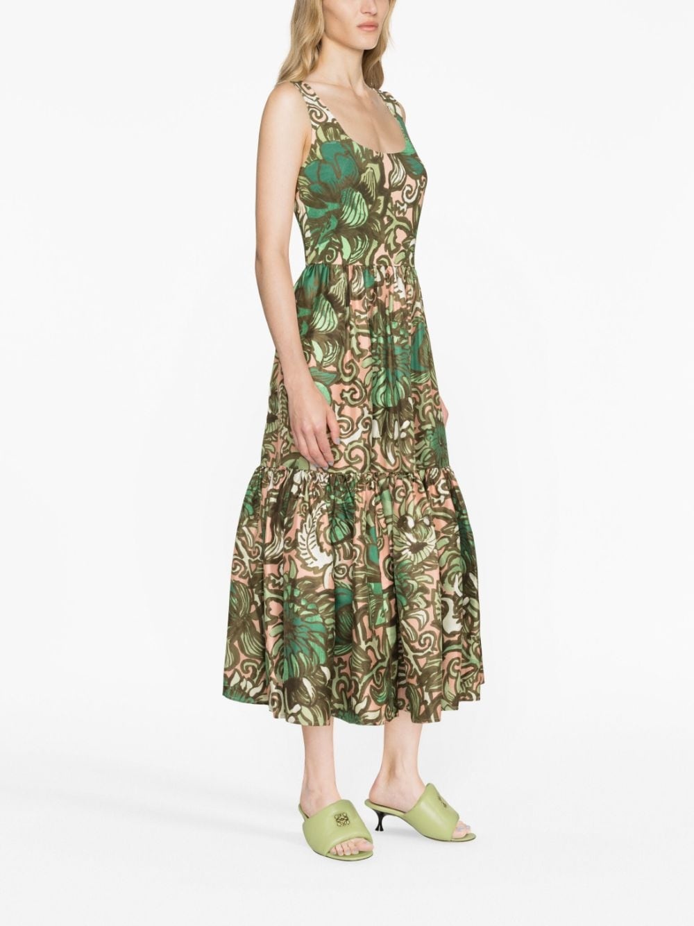 Capri floral-print midi dress - 3