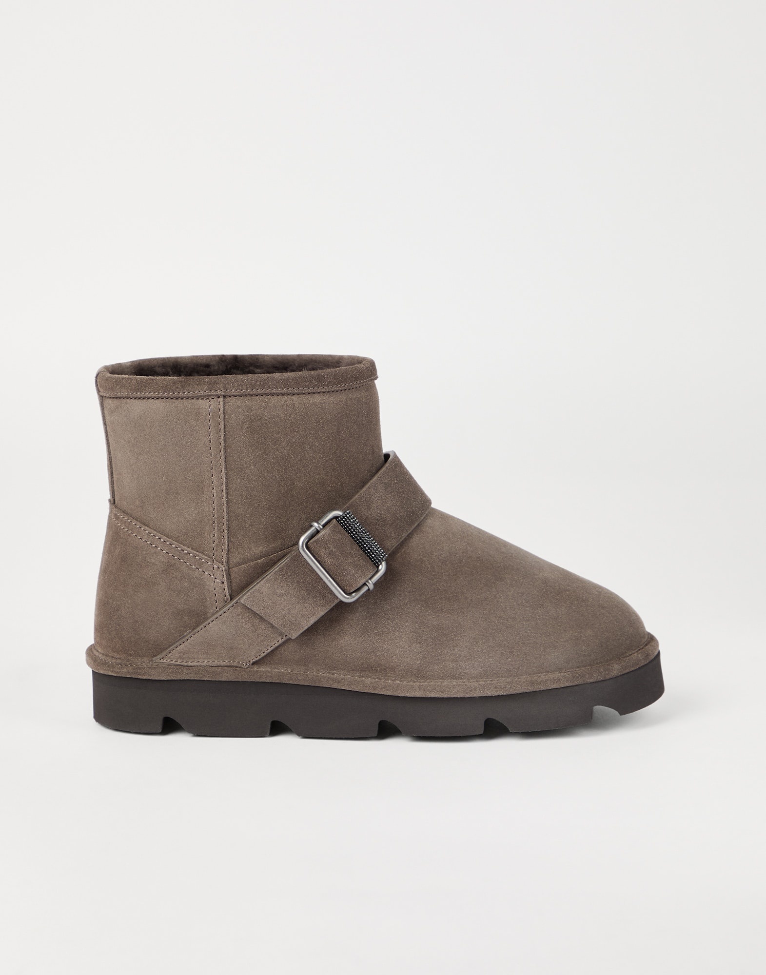 Suede boots with shearling lining and monili - 5