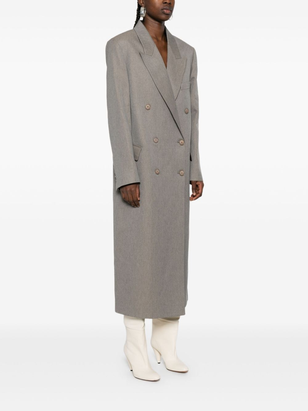 double-breasted peak-lapel coat - 3
