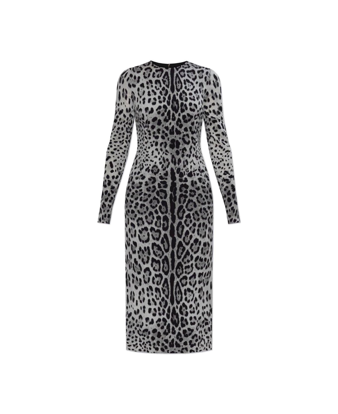 Animal Printed Midi Dress - 1