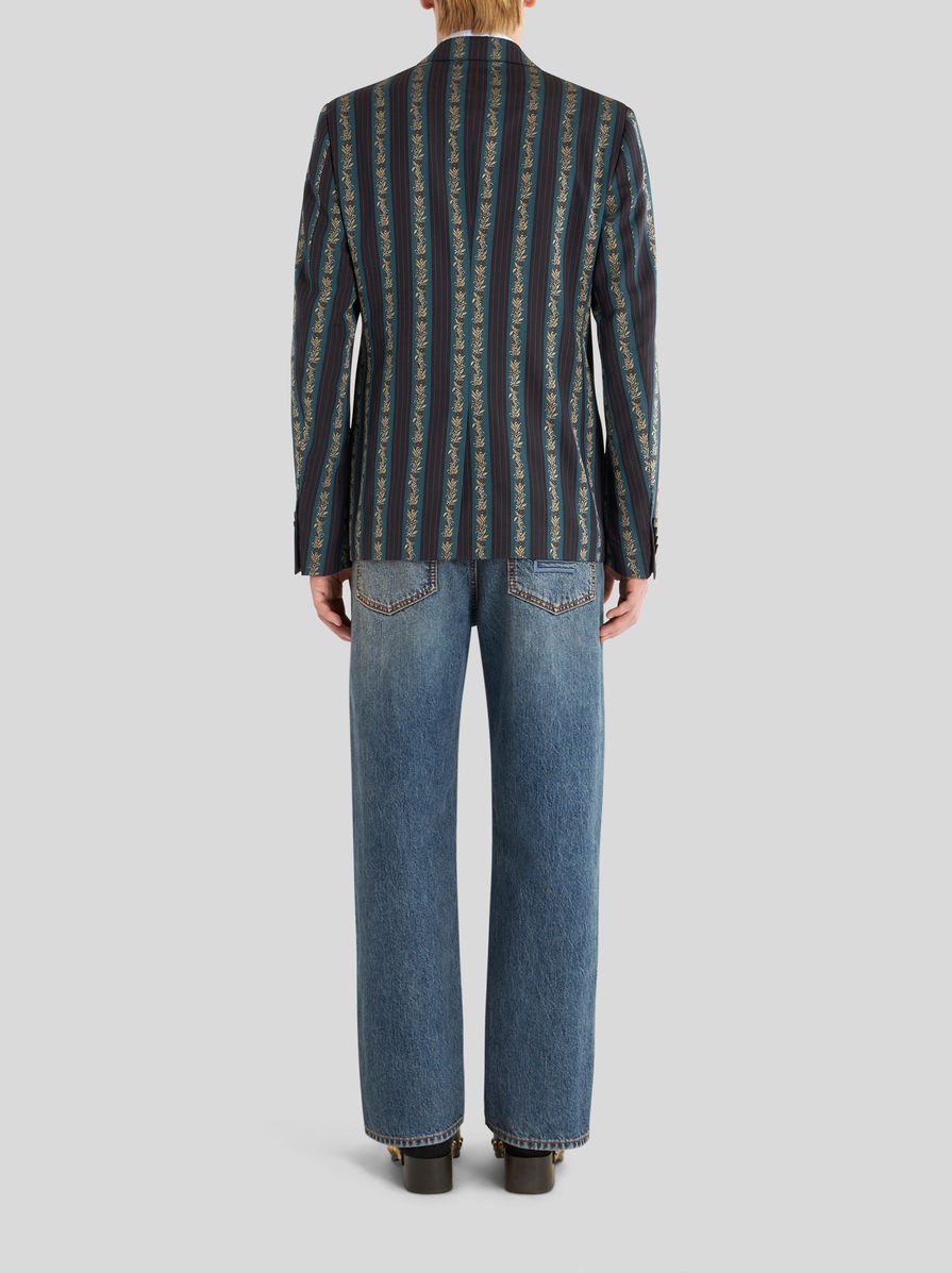 STRIPED DOUBLE-BREASTED JACQUARD JACKET - 4