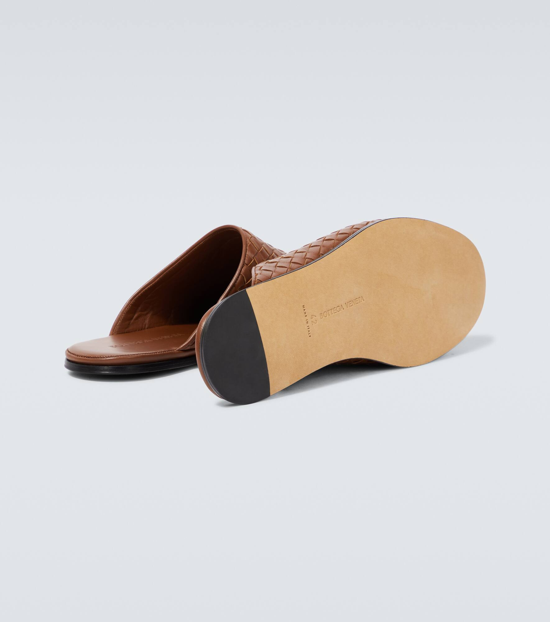 Intrecciato leather slippers - 7