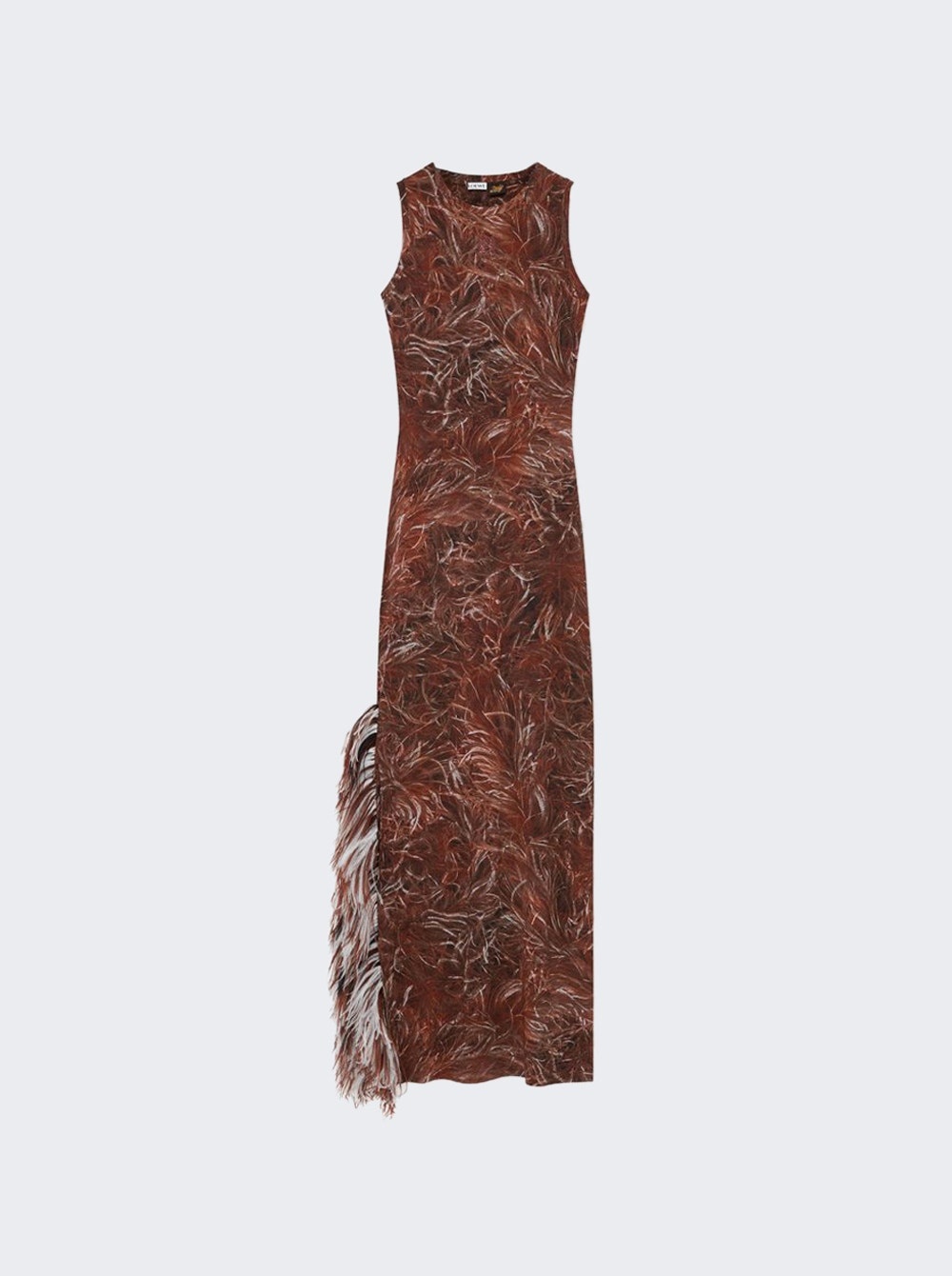 Feather Tank Dress Brown And Multicolor - 1