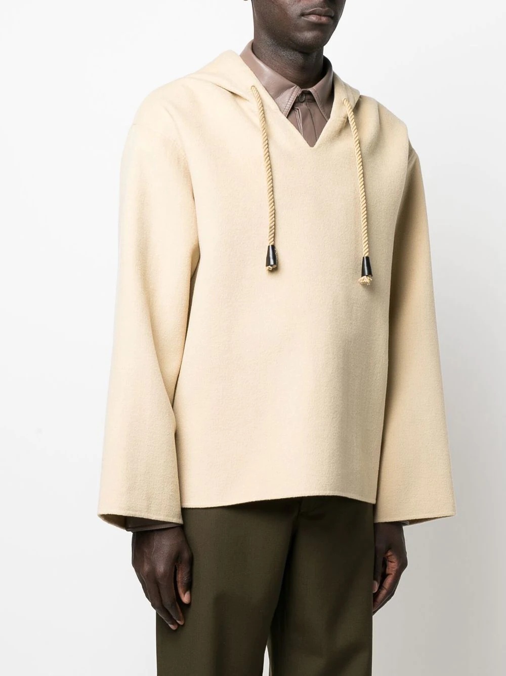 hooded pilgrim-collar jumper - 4
