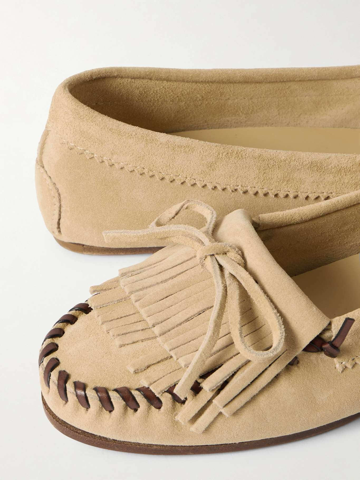 Indiana fringed suede loafers Ecru - 4
